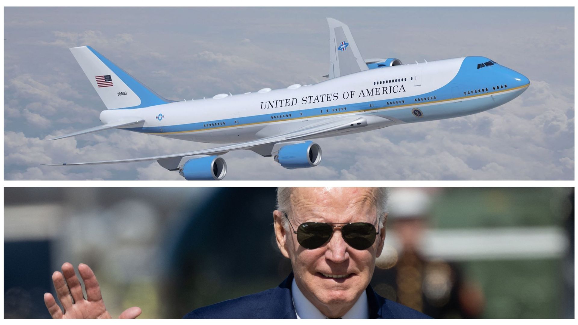 Cette image, publiée le 10 mars 2023, montre un rendu de la livrée du "Next Air Force One", VC-25B, choisi par le président américain Joe Biden. L'US Air Force le 10 mars 2023,