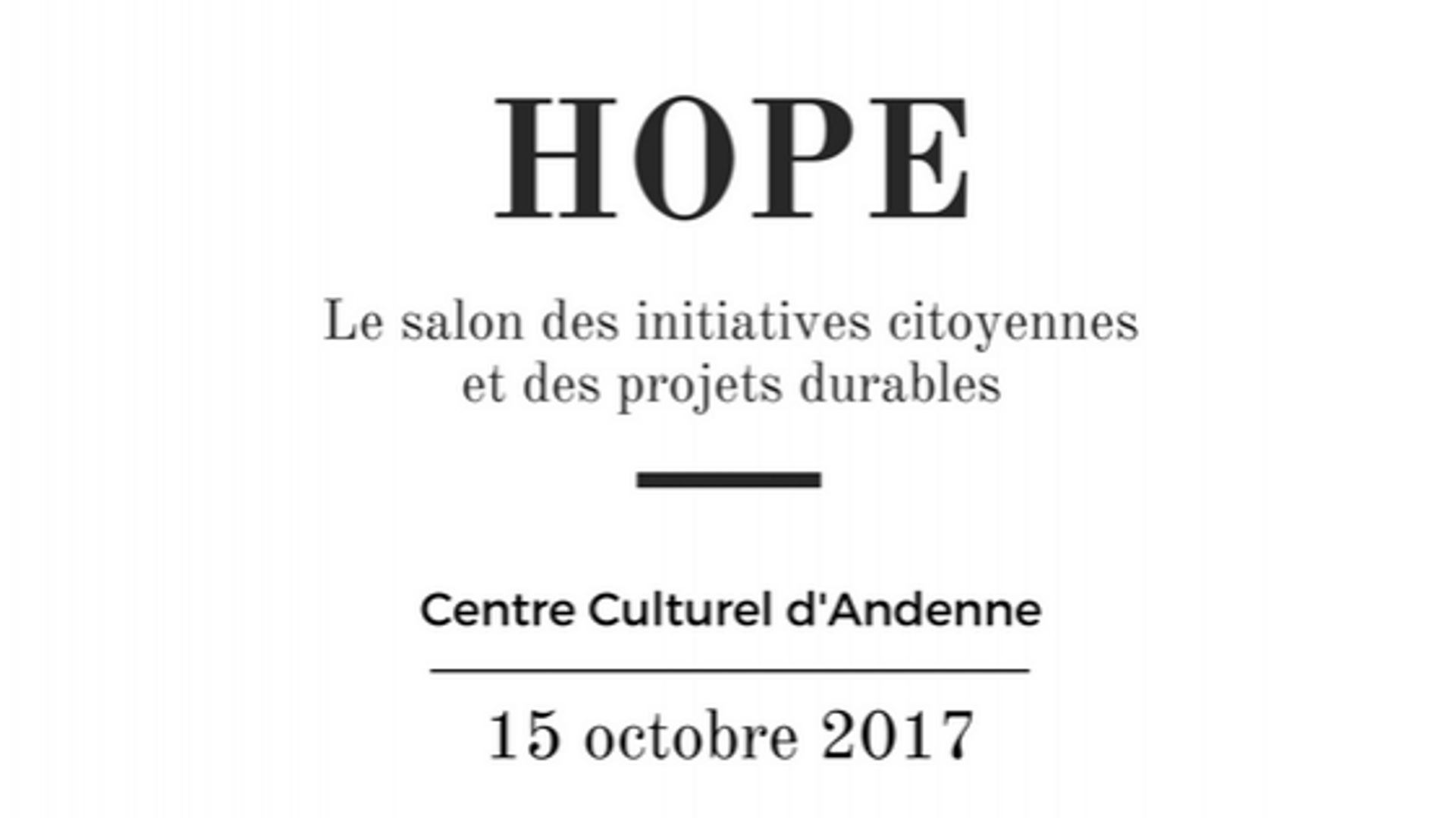 Hope, le salon des initiatives citoyennes et des projets durables à Andenne 