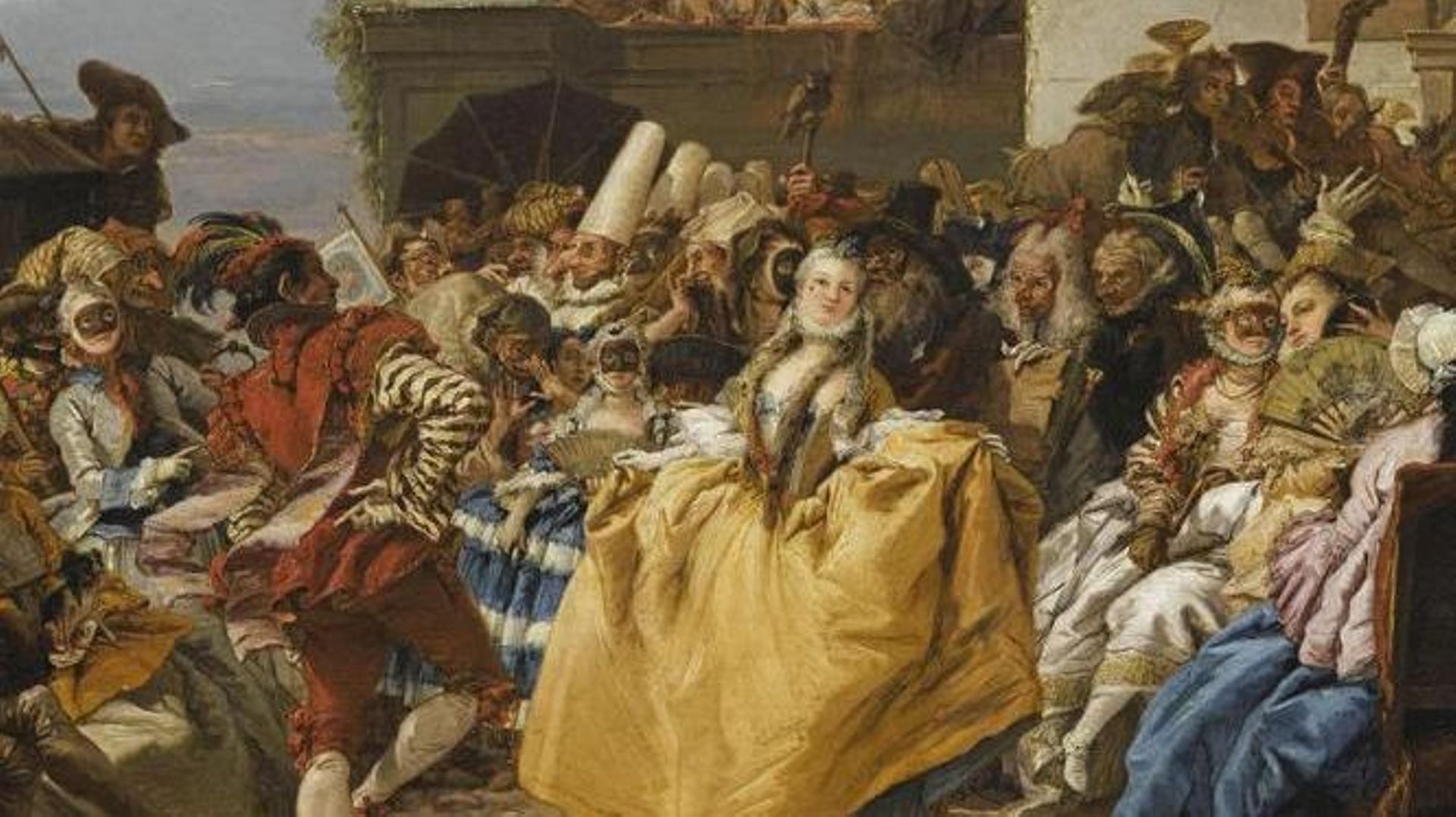 Giandomenico TIEPOLO, Scène de carnaval ou Le Menuet, (détail) 1754-1755 Paris, Musée du Louvre, Département des Peintures