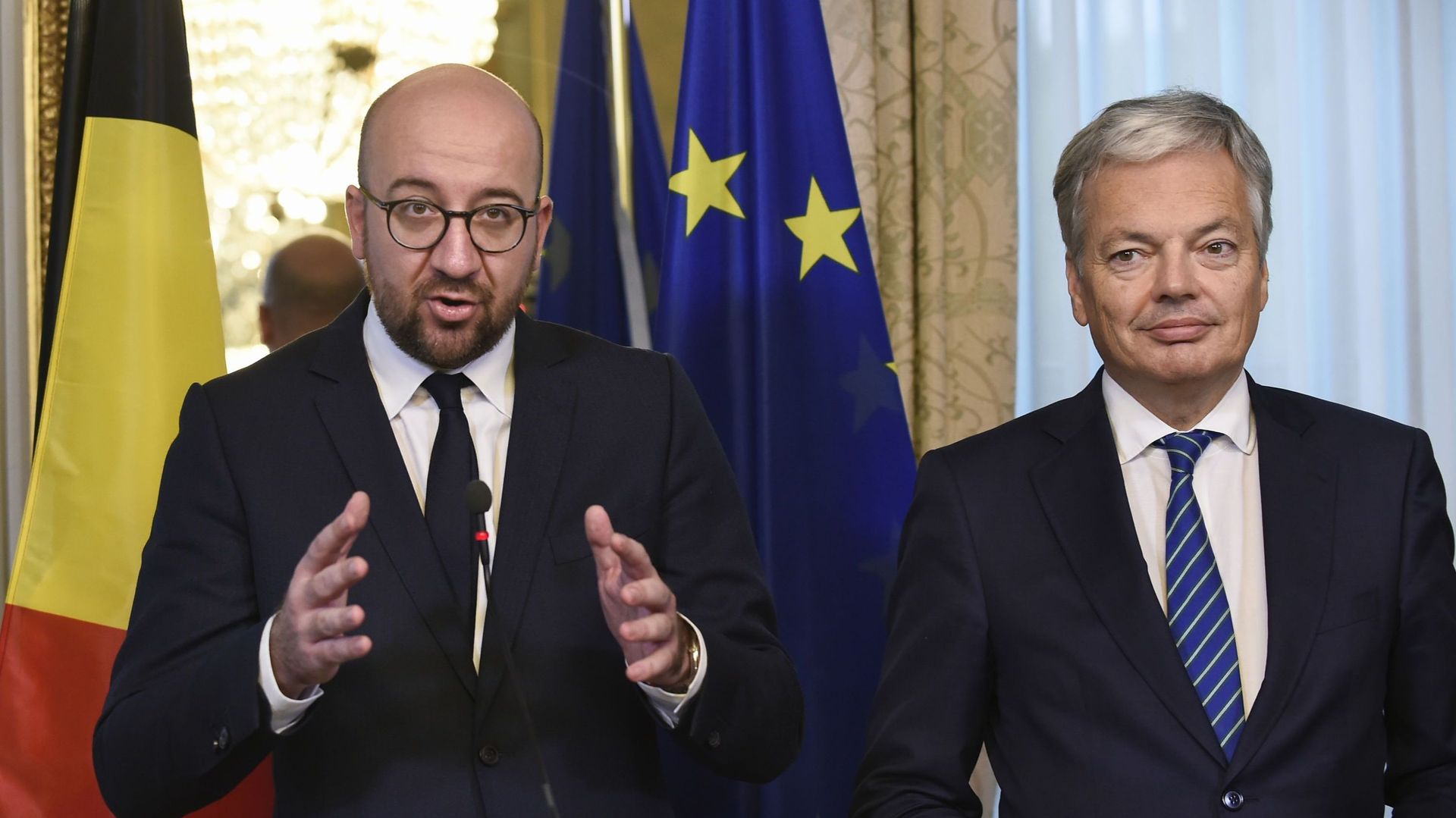 Charles Michel et Didier Reynders présentent l'accord intra-belge sur le CETA