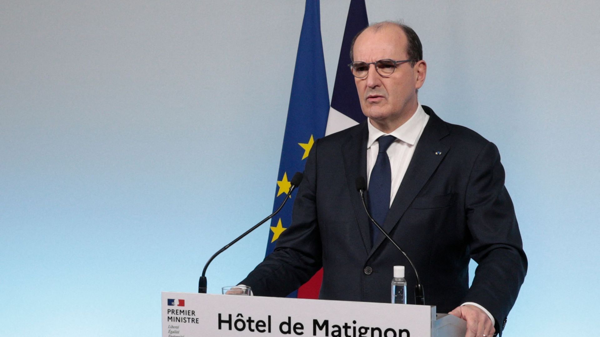Le Premier ministre Jean Castex lors d’une conférence de presse à Matignon le 17 décembre.