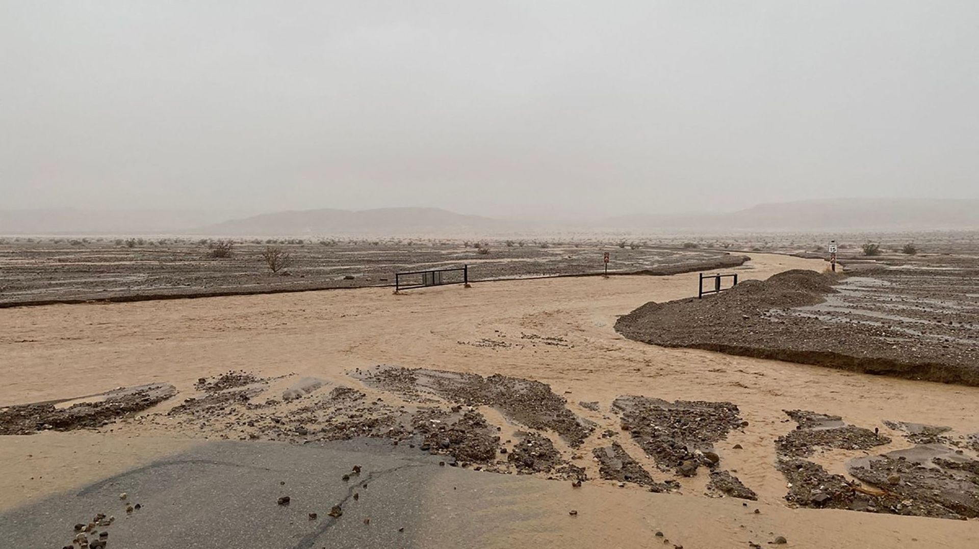 Unprecedented rain causes extreme flooding in US Death Valley