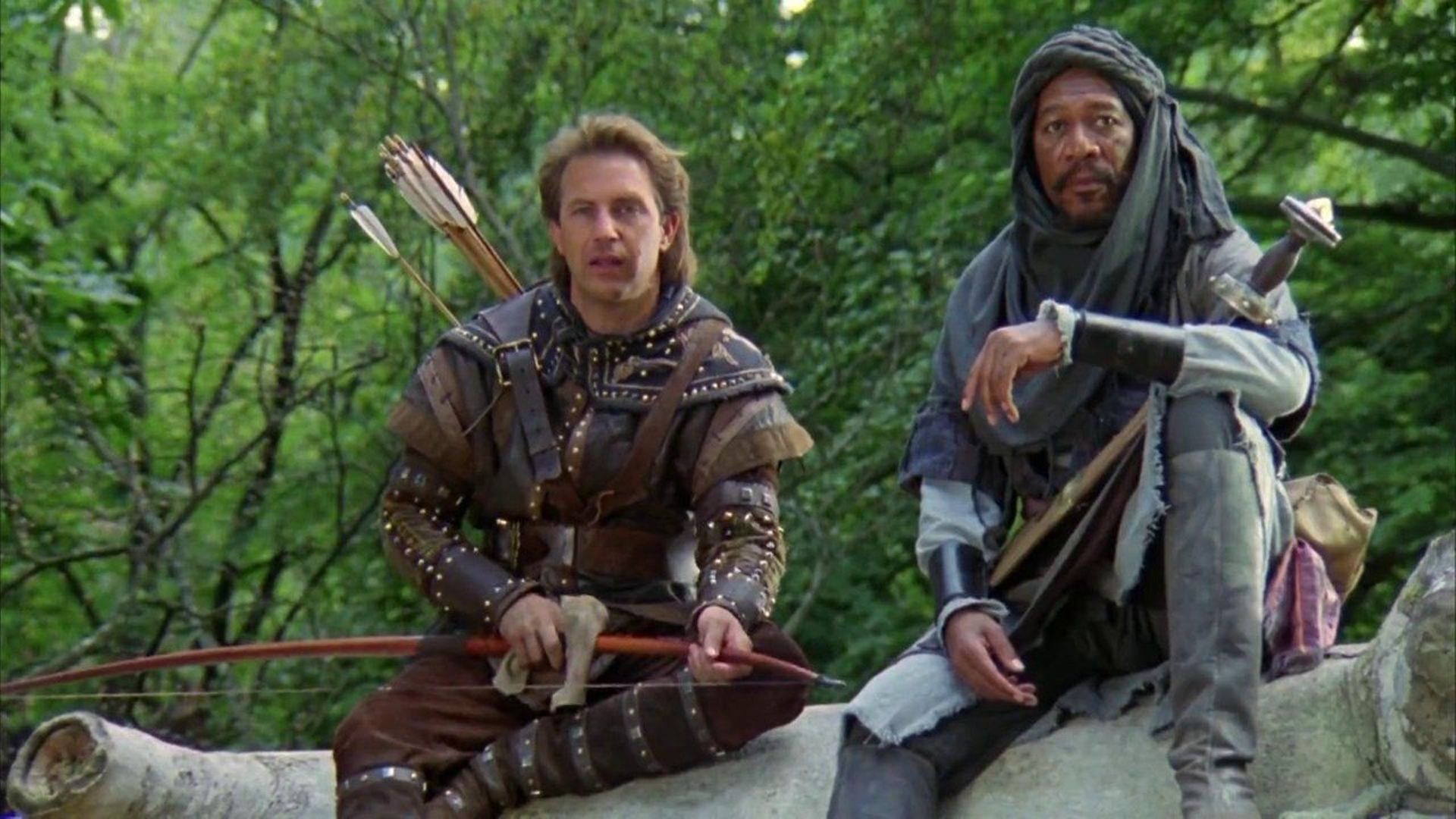 Kevin Costner et Morgan Freeman en pleine forêt de Sherwood