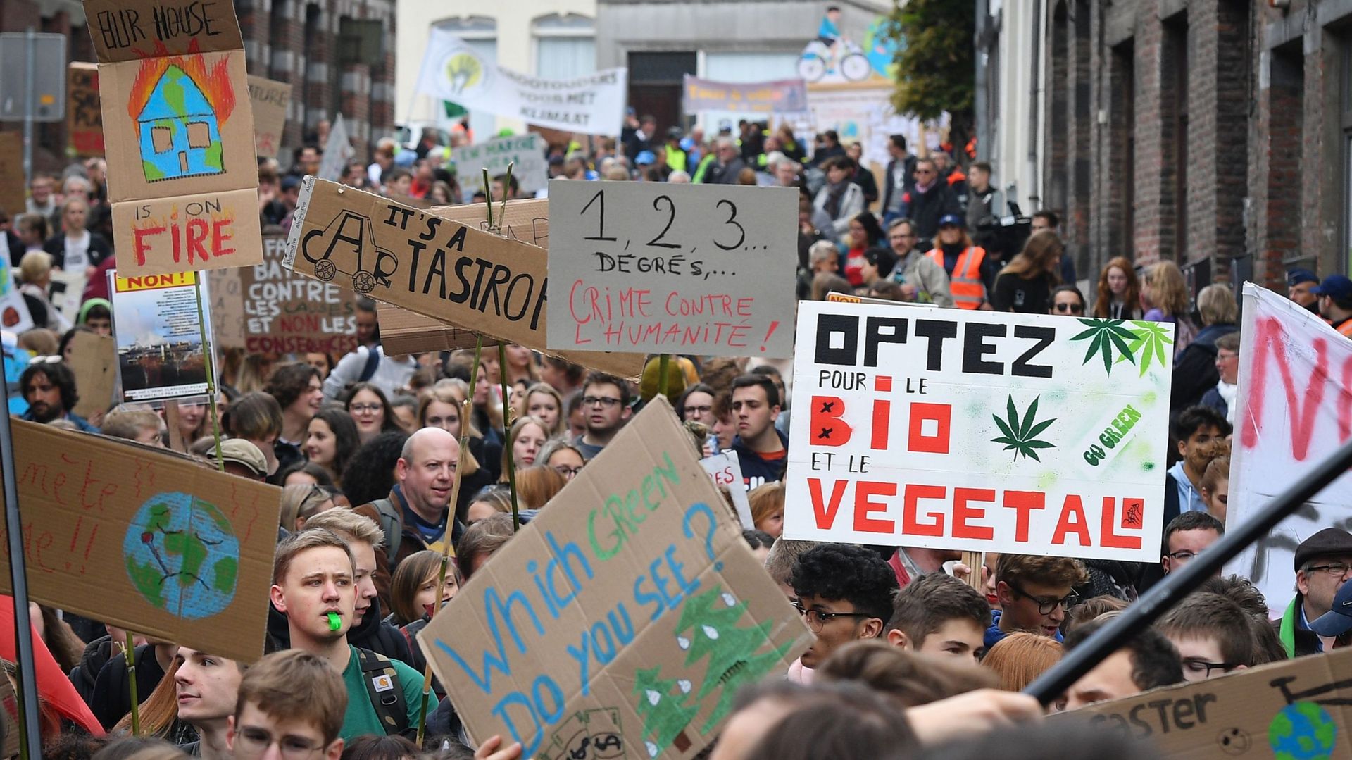 Photo d’illustration – mouvement de grève des étudiants, organisé par 'Youth For Climate', jeudi 09 mai 2019 à Mons.