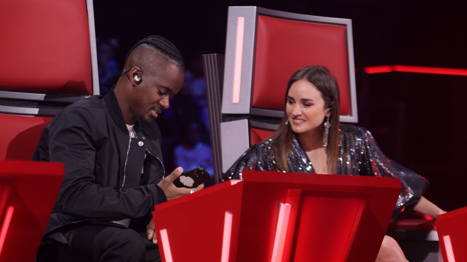 Black M et Typh Barrow lors de la saison 10 de The Voice Belgique