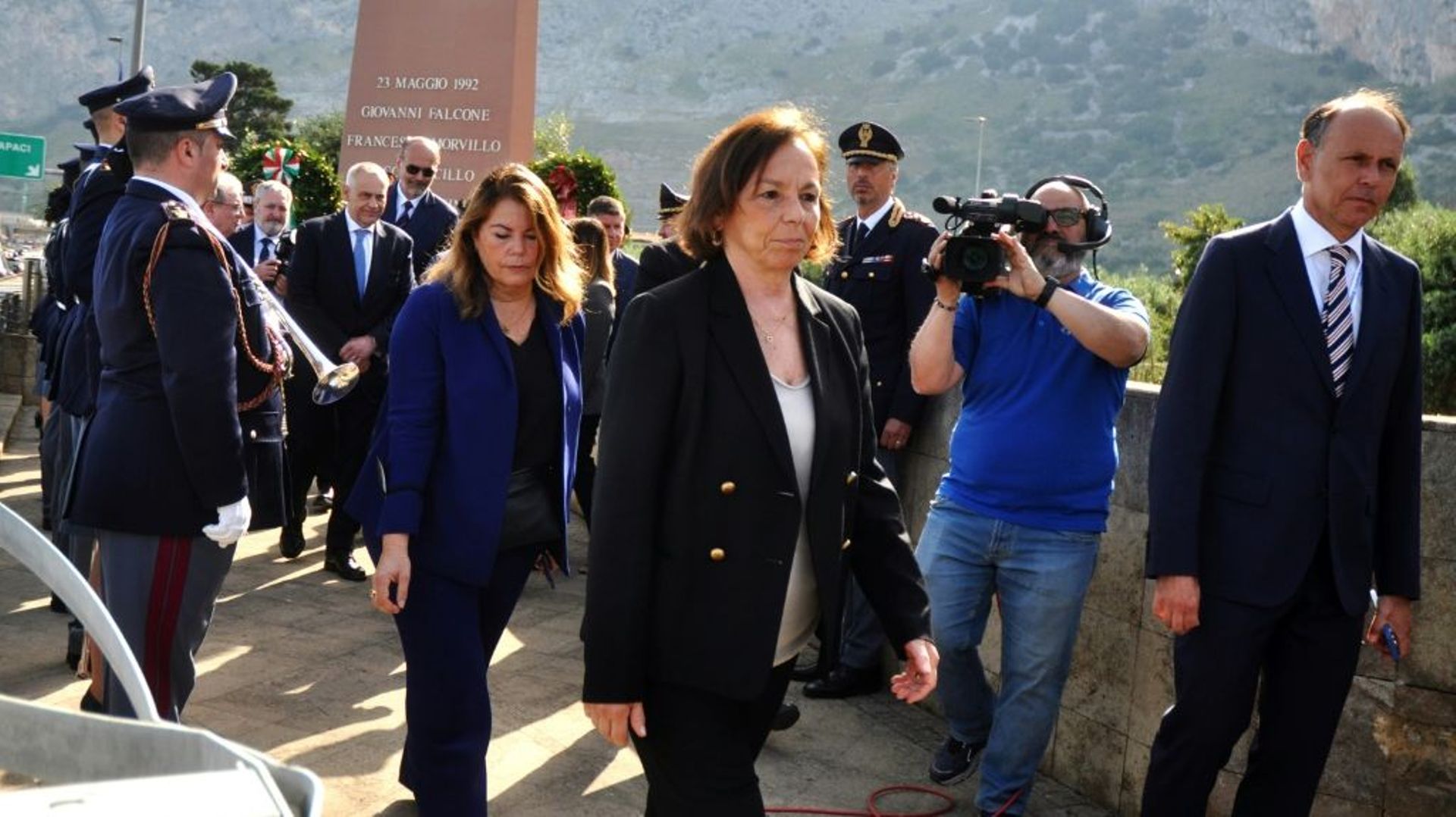 La ministre italienne de l’Intérieur, Luciana Lamorgese, assiste à une cérémonie marquant le 30e anniversaire de l’assassinat du juge Giovanni Falcone, le 23 mai 2022