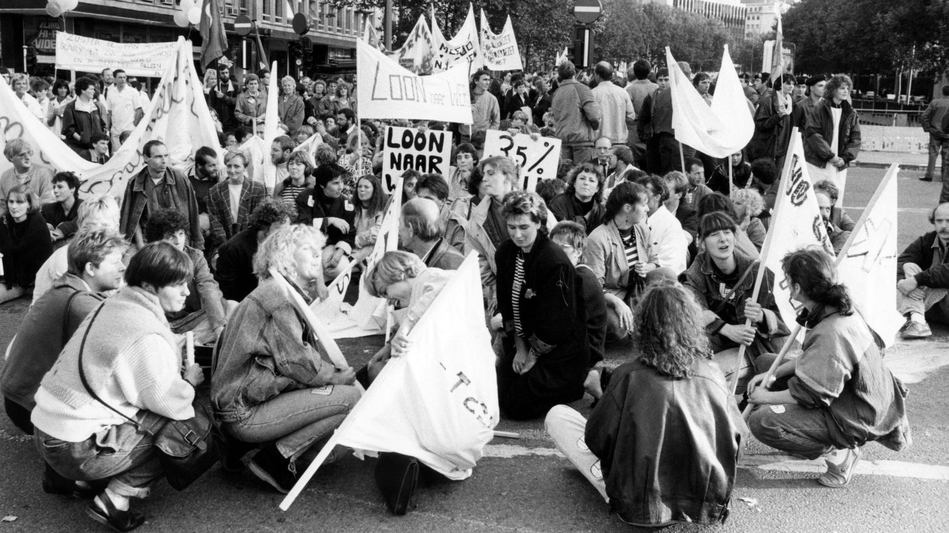 Image d'illustration : le paramédical manifeste le 4 octobre 1988 à Bruxelles