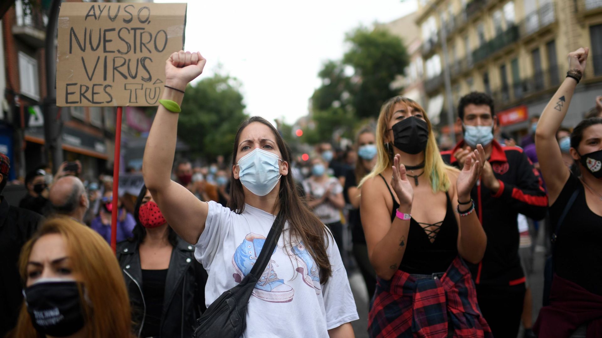 Madrid : des milliers de personnes manifestent contre le reconfinement partiel