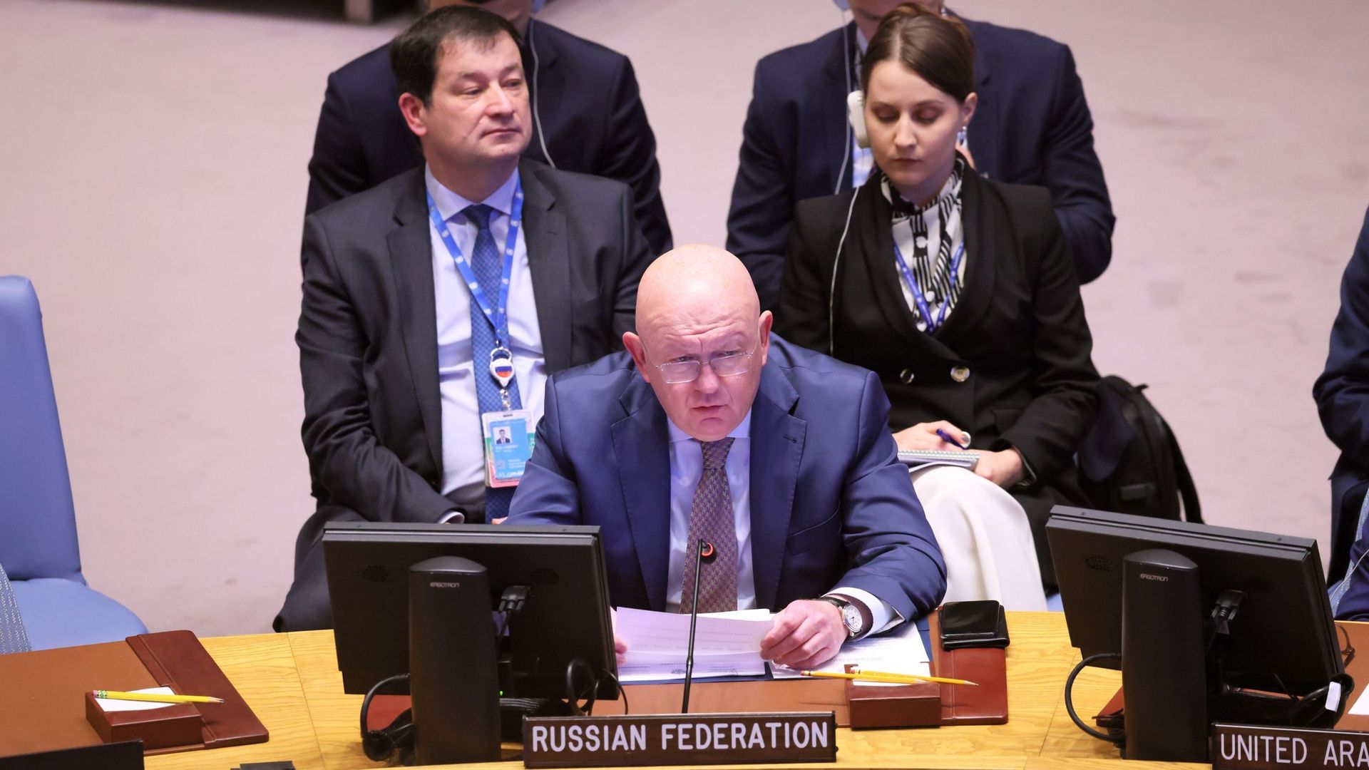Le représentant permanent de la Russie auprès des Nations Unies, Vasily Nebenzya.