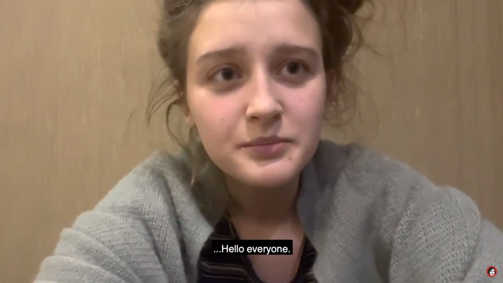 Capture d’écran de la vidéo postée le 3 mars par Valentyna Melnyik, 18 ans, la cadette de la troupe du théâtre Dakh.