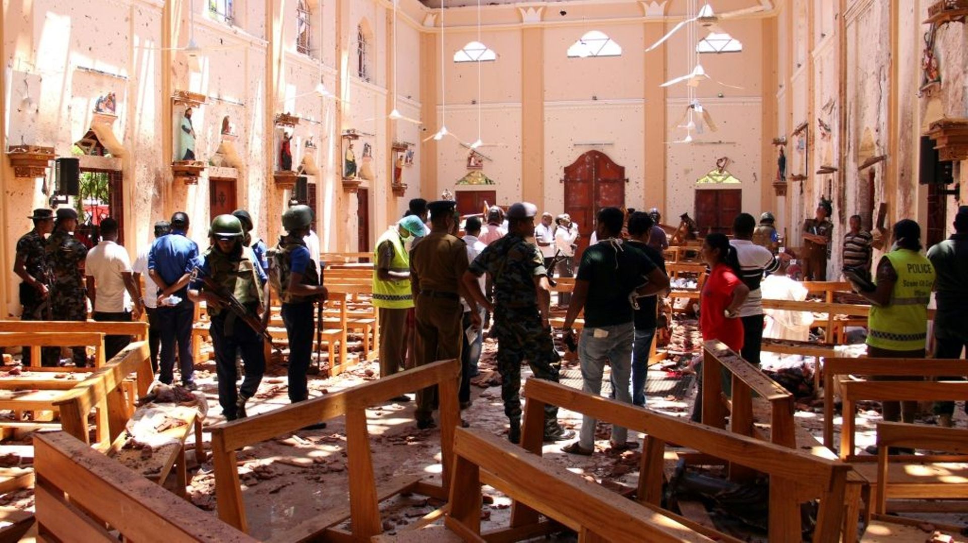 L'un des attentats a eu lieu dans l'église Saint-Sébastien à Negombo, dans le nord de Colombo, le 21 avril 2019