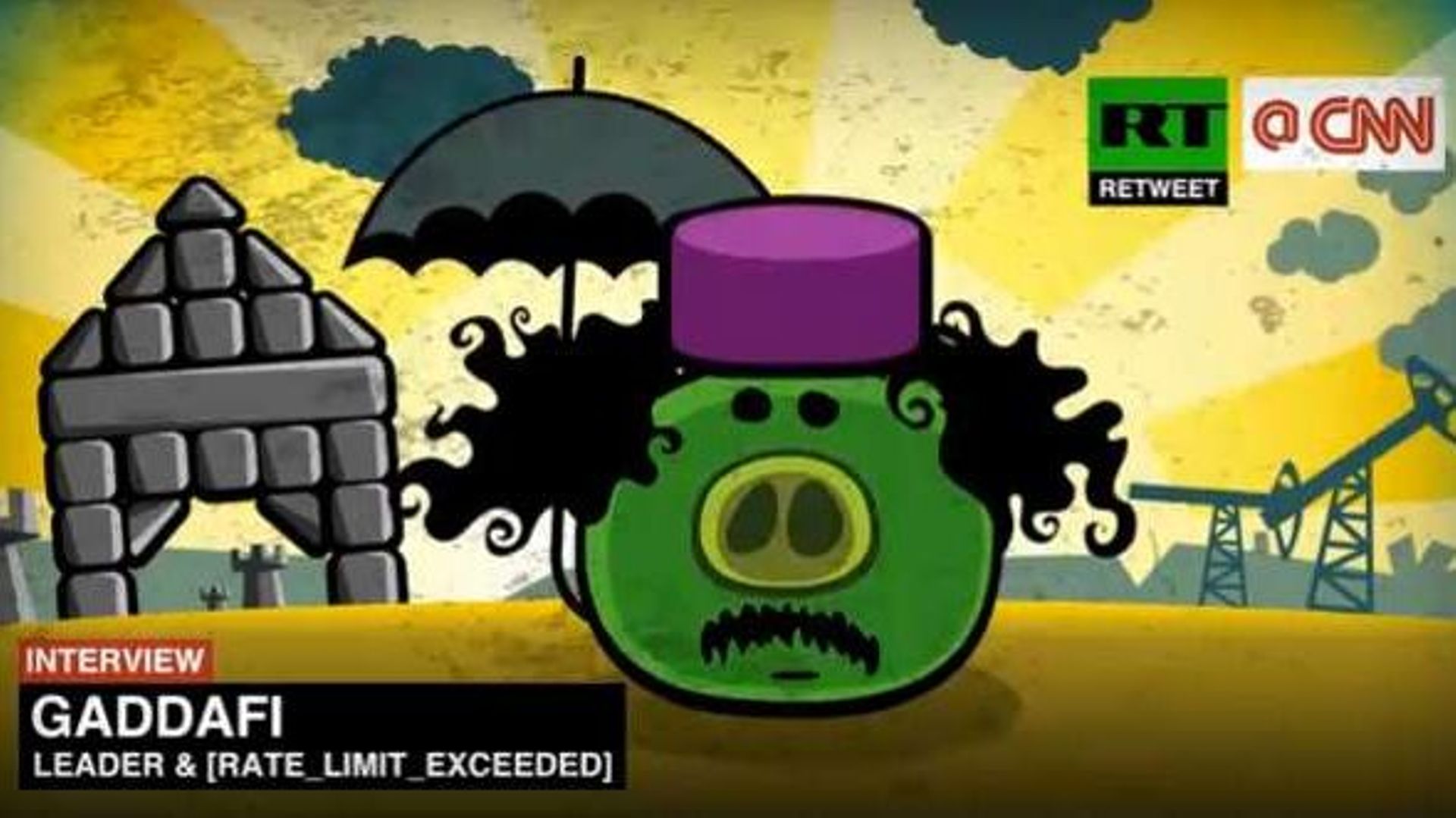 Capture d'écran - Mouammar Kadhafi transformé en un méchant cochon des "Angry Birds"