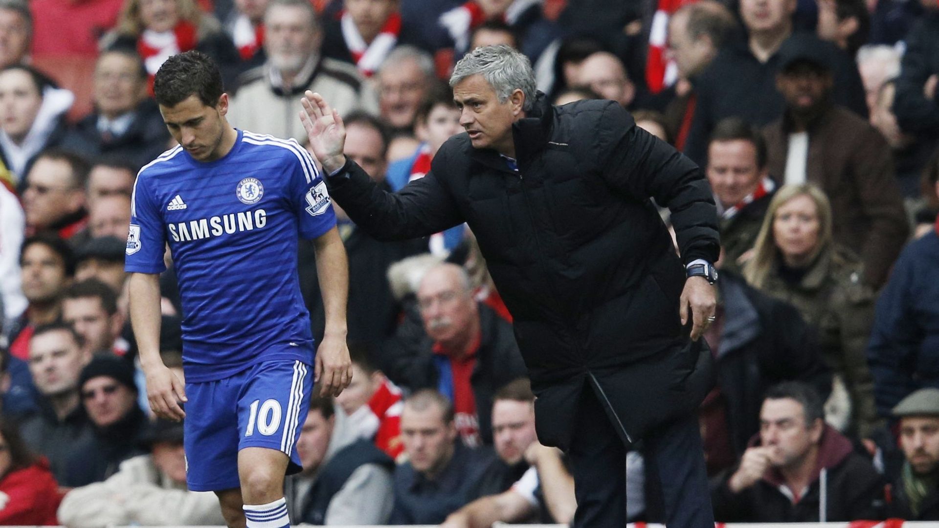 Eden Hazard et José Mourinho