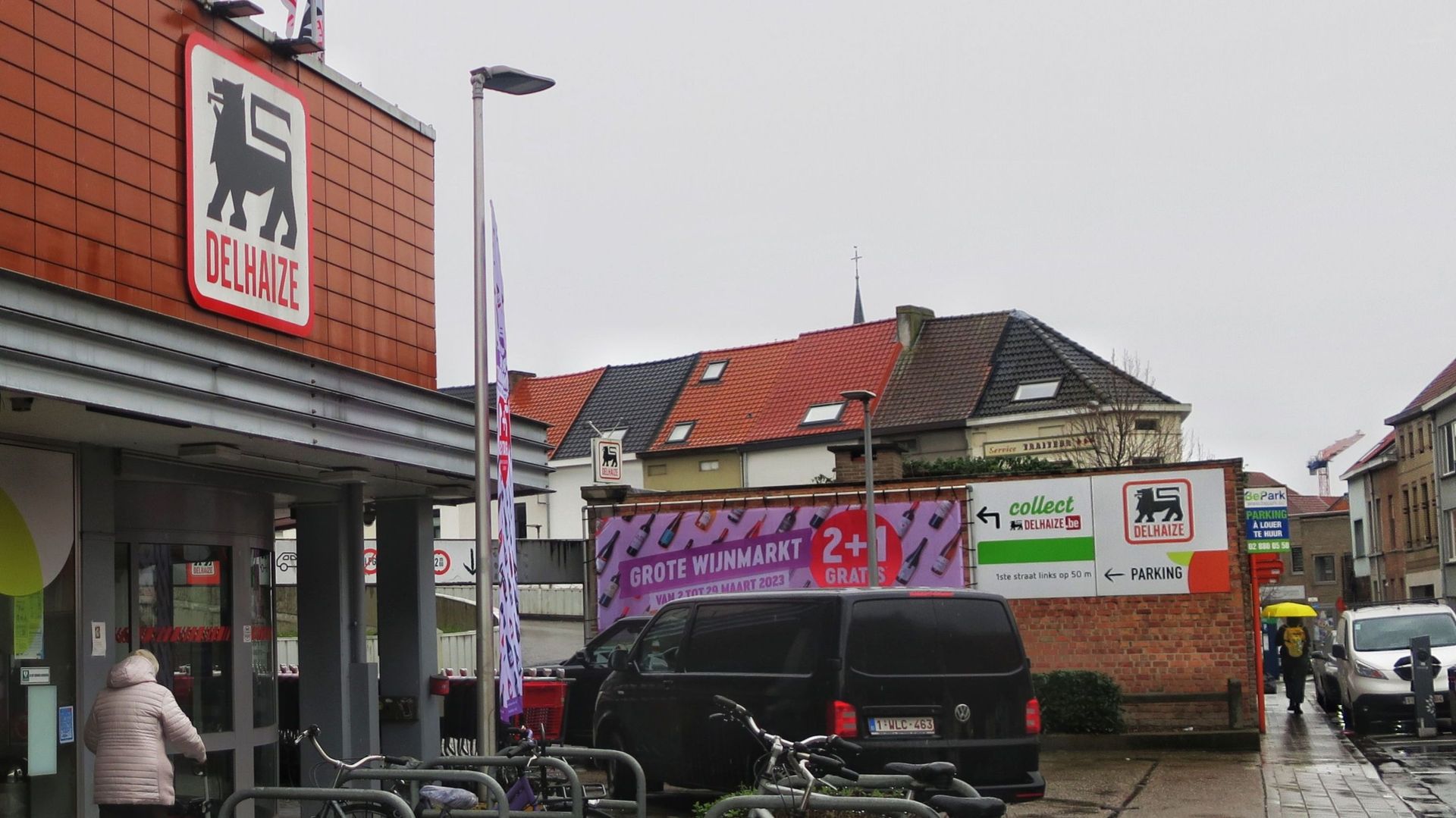 Un supermarché Delhaize fermé