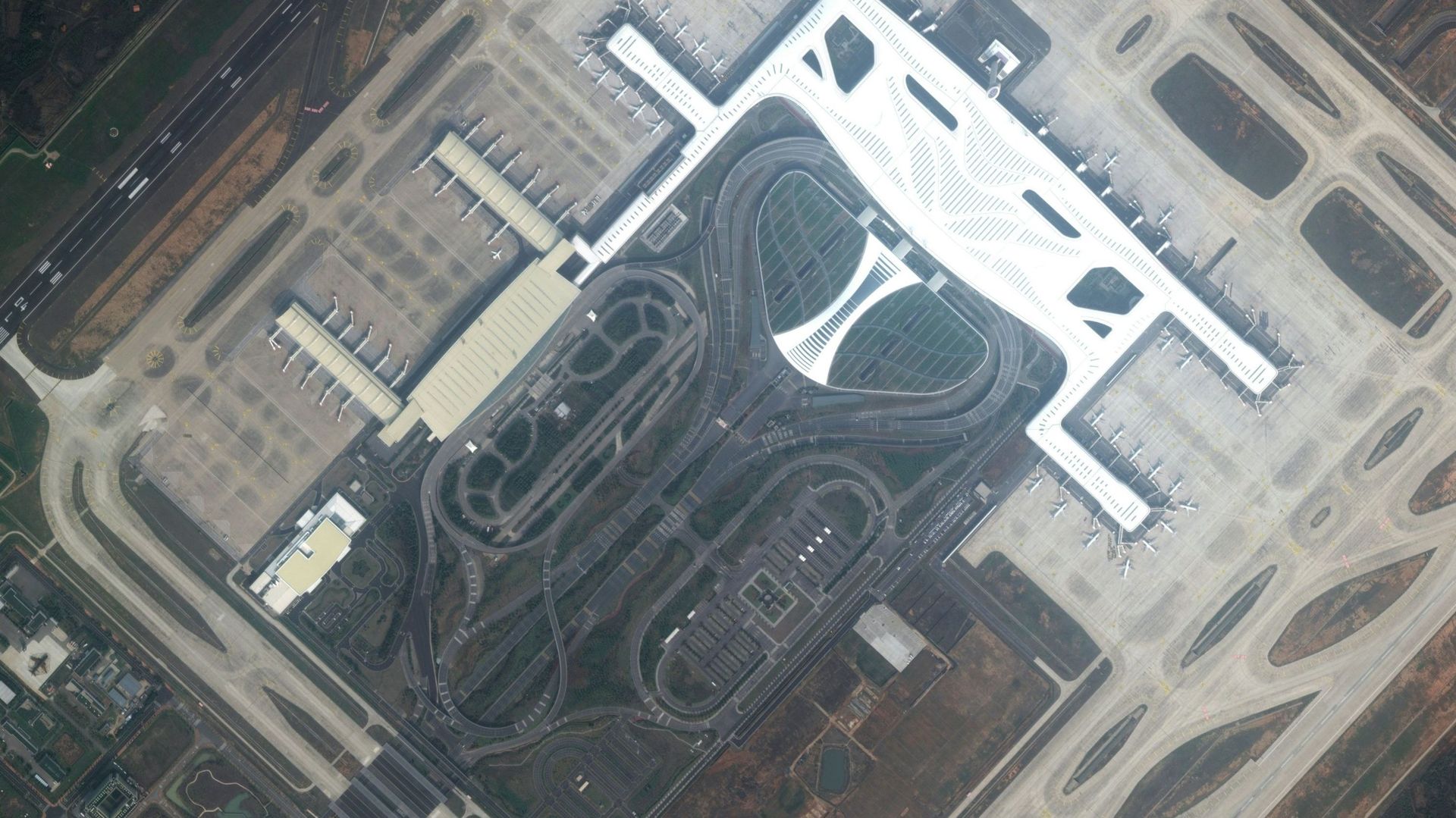 L'aéroport de Wuhan, complètement désert