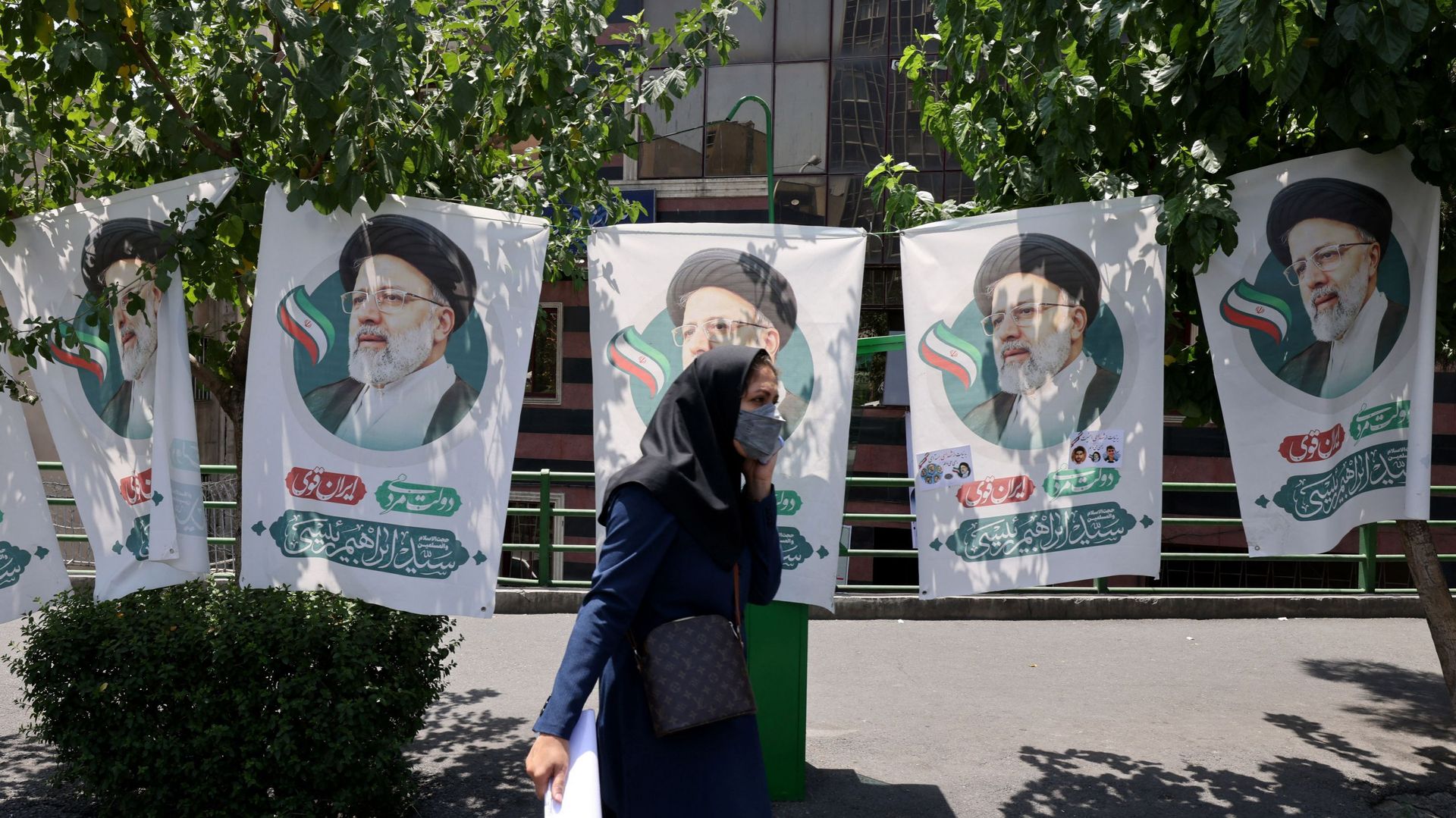 Affiches électorales d’Ebrahim Raïssi, le nouveau président ultraconservateur iranien