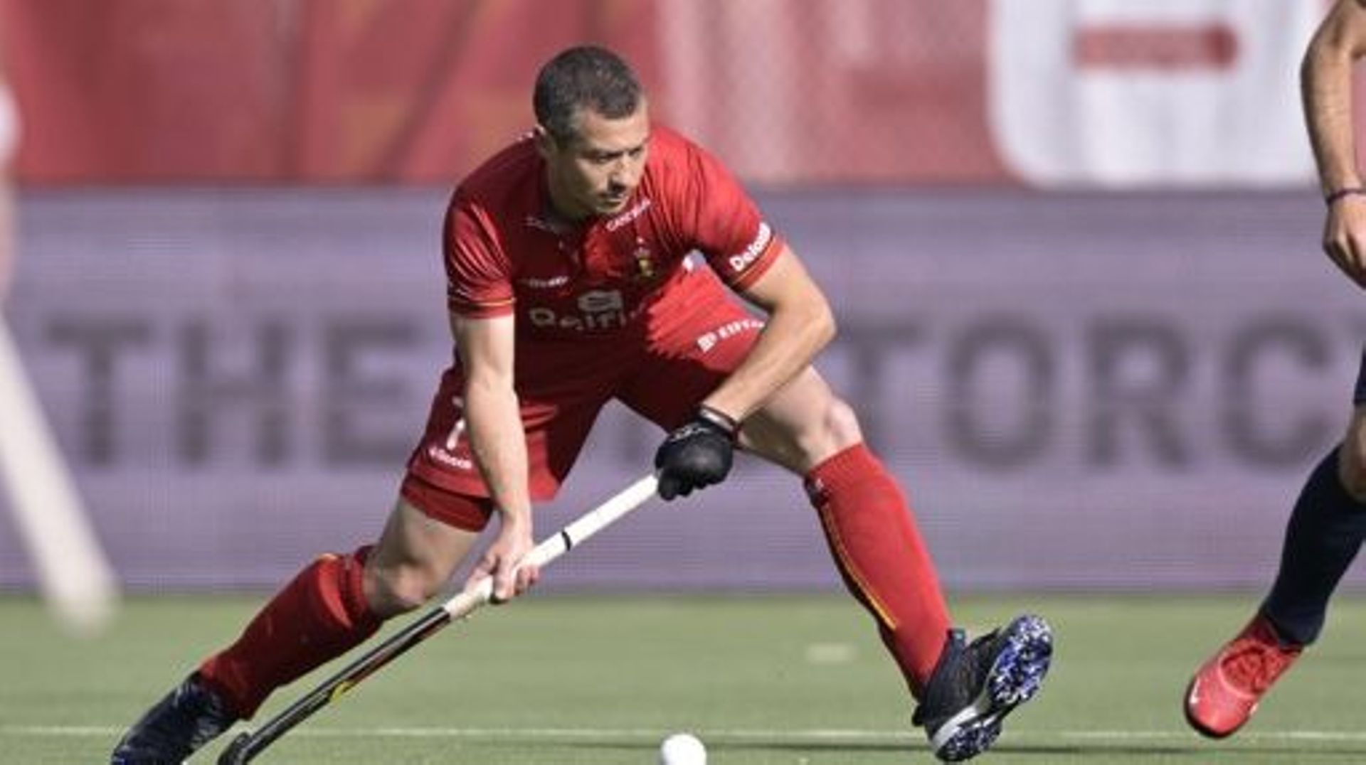 Belgium's John-John Dohmen pictured in action during a hockey match between the Belgian Red Lions and France in the group stage (game 9 out of 16) of the Men's FIH Pro League competition, Saturday 28 May 2022 in Wilrijk, Antwerp. BELGA PHOTO JOHAN EYCKENS