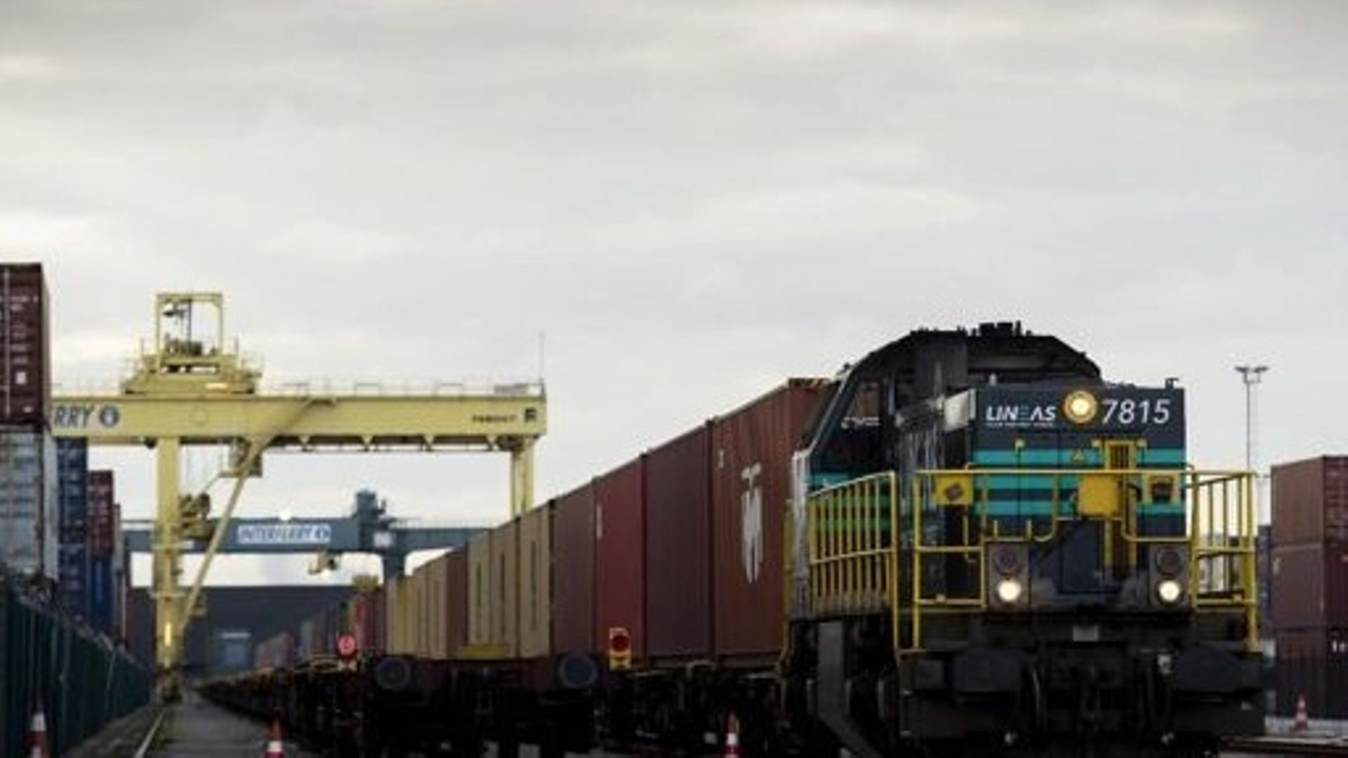 Illustration picture shows a Lineas rail transport vehicle during the inauguration of a new train connection of AB Inbev for their new 'beer train', at the Port of Antwerp, Monday 28 October 2019. AB InBev will be organising a major part of its port trans
