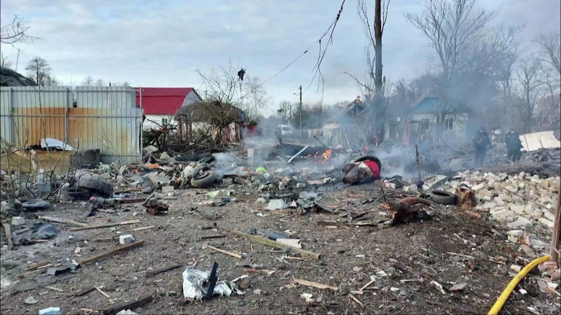 Les dégâts des frappes russes à Kiev ce jeudi