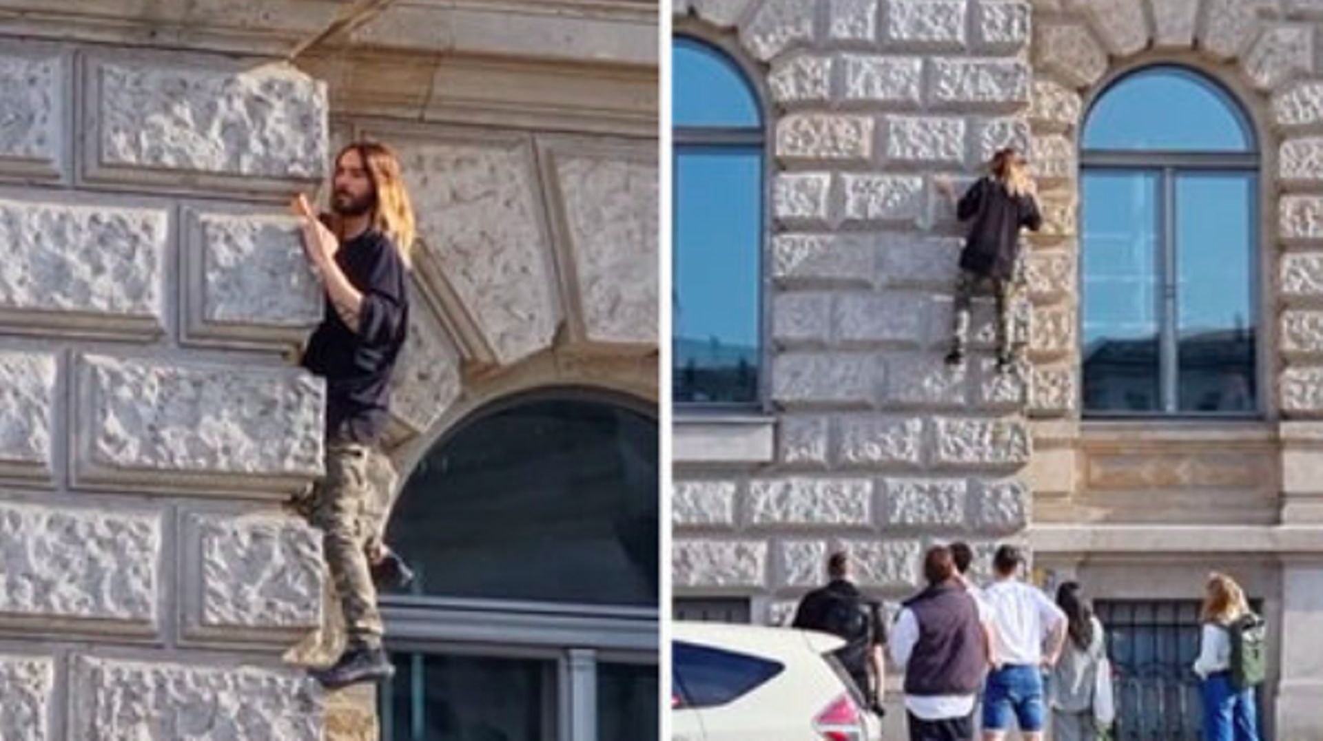 Et soudain, Jared Leto escalade la façade d’un hôtel sans harnais