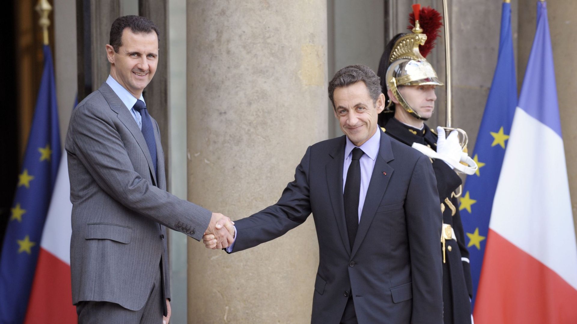 Bachar al-Assad reçu à l'Elysée par Nicolas Sarkozy