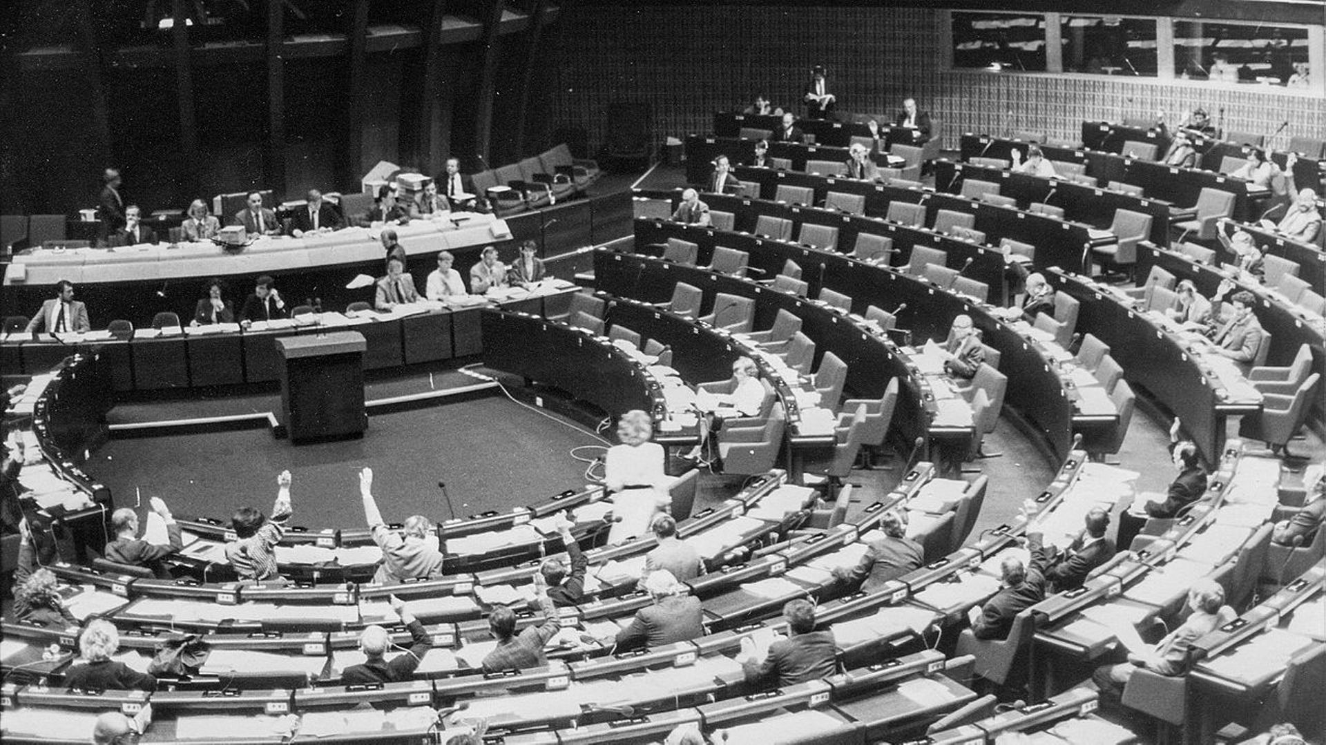 Le Parlement européen à Strasbourg en 1985