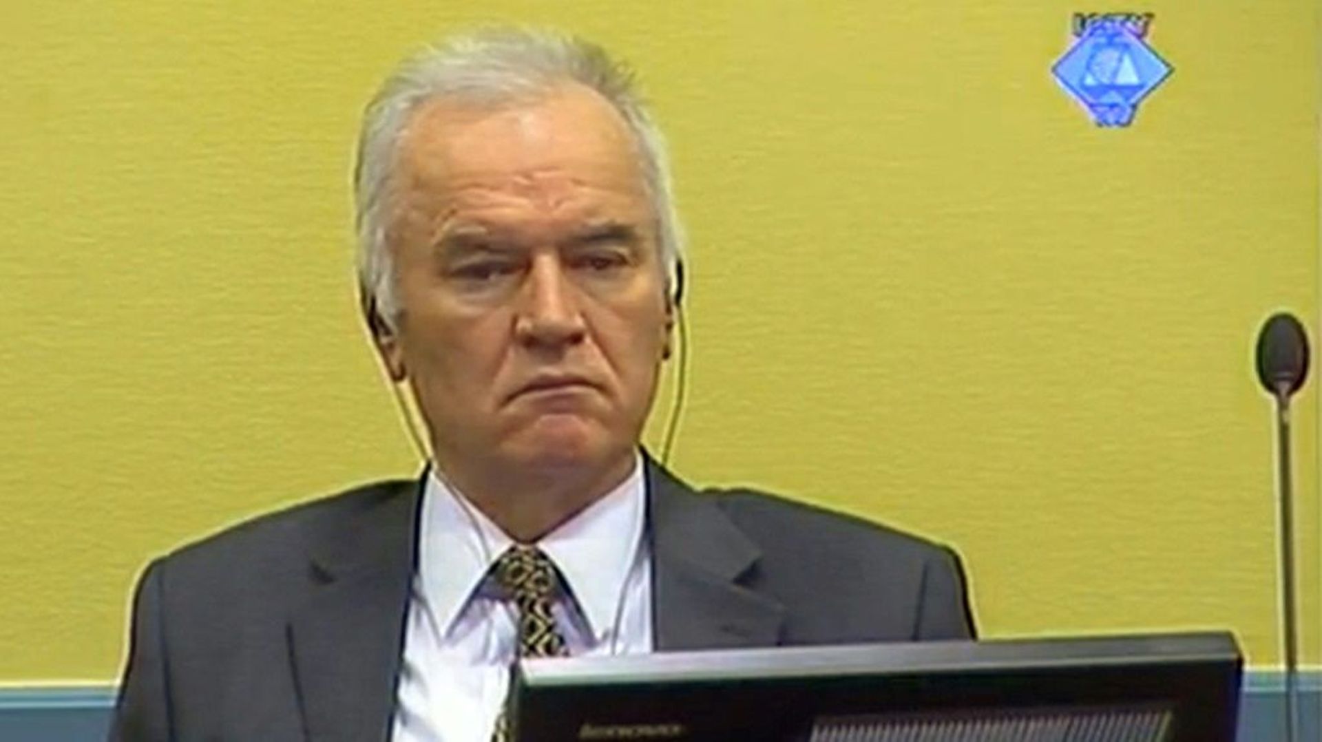 Ratko Mladic pendant son procès en première instance, le 16 mai 2012 à La Haye