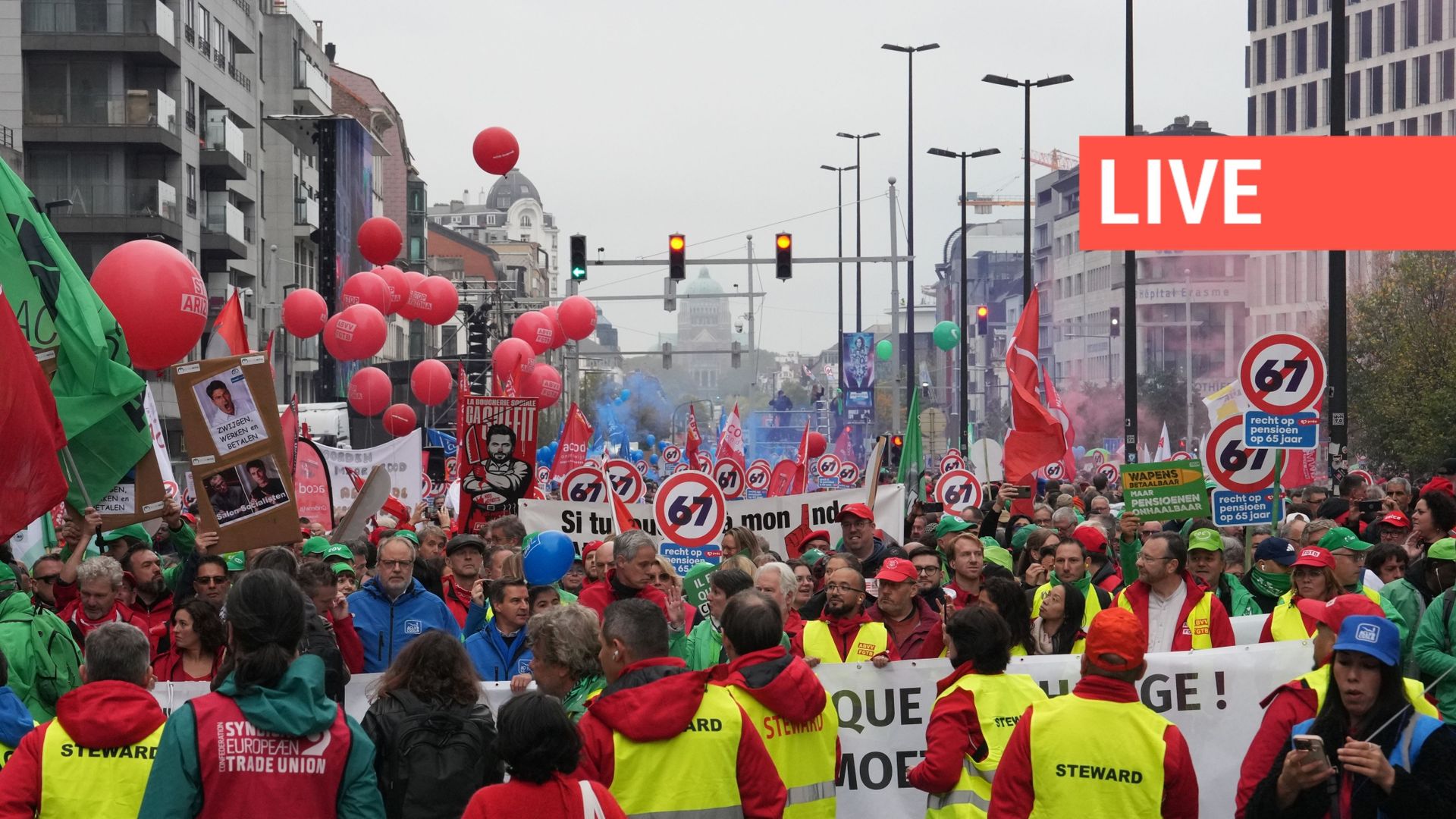 Direct – Manifestation nationale : plus de 100.000 manifestants déjà présents à Bruxelles selon la FGTB, le cortège a démarré