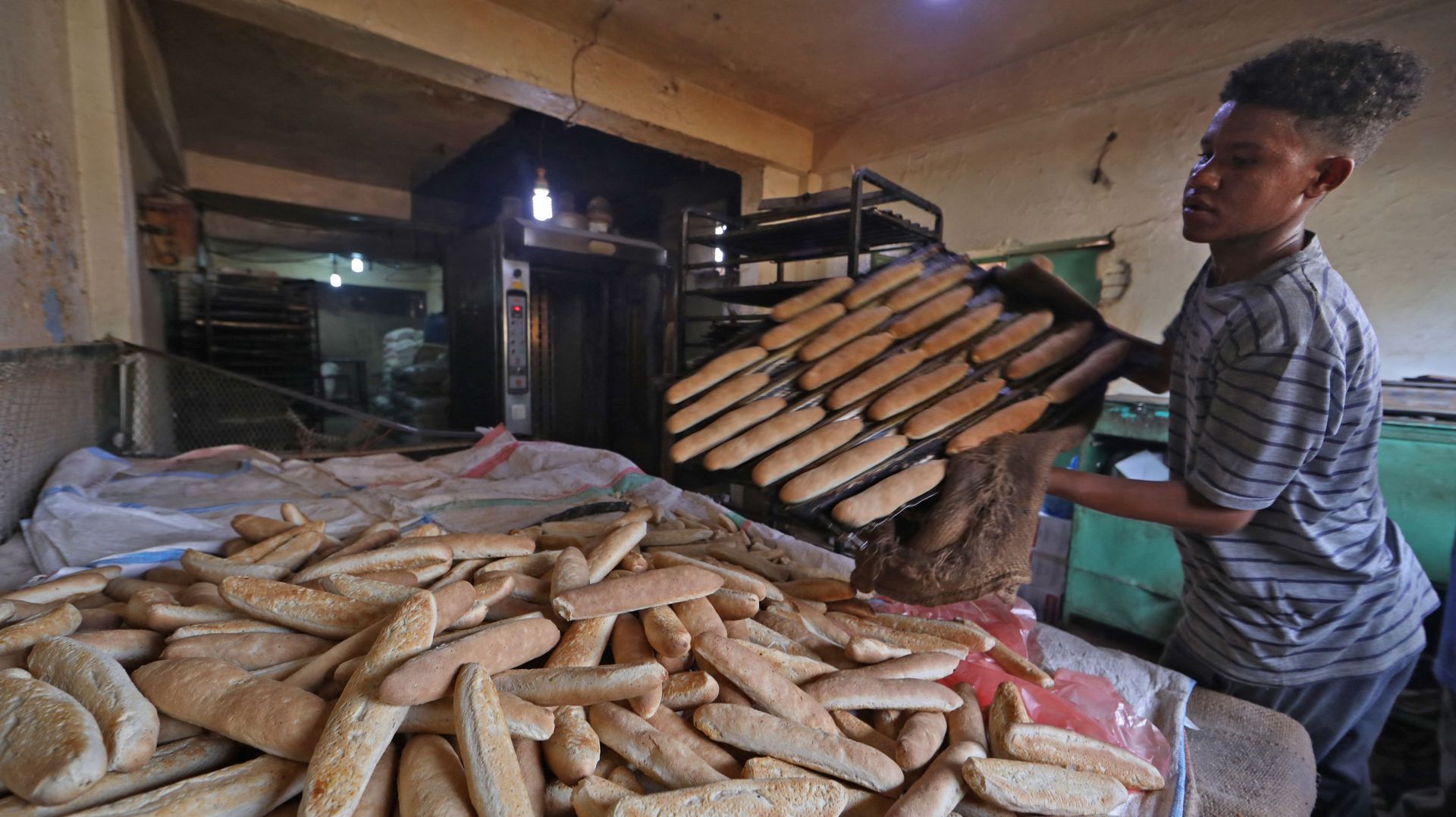Une boulangerie à Khartoum au Soudan