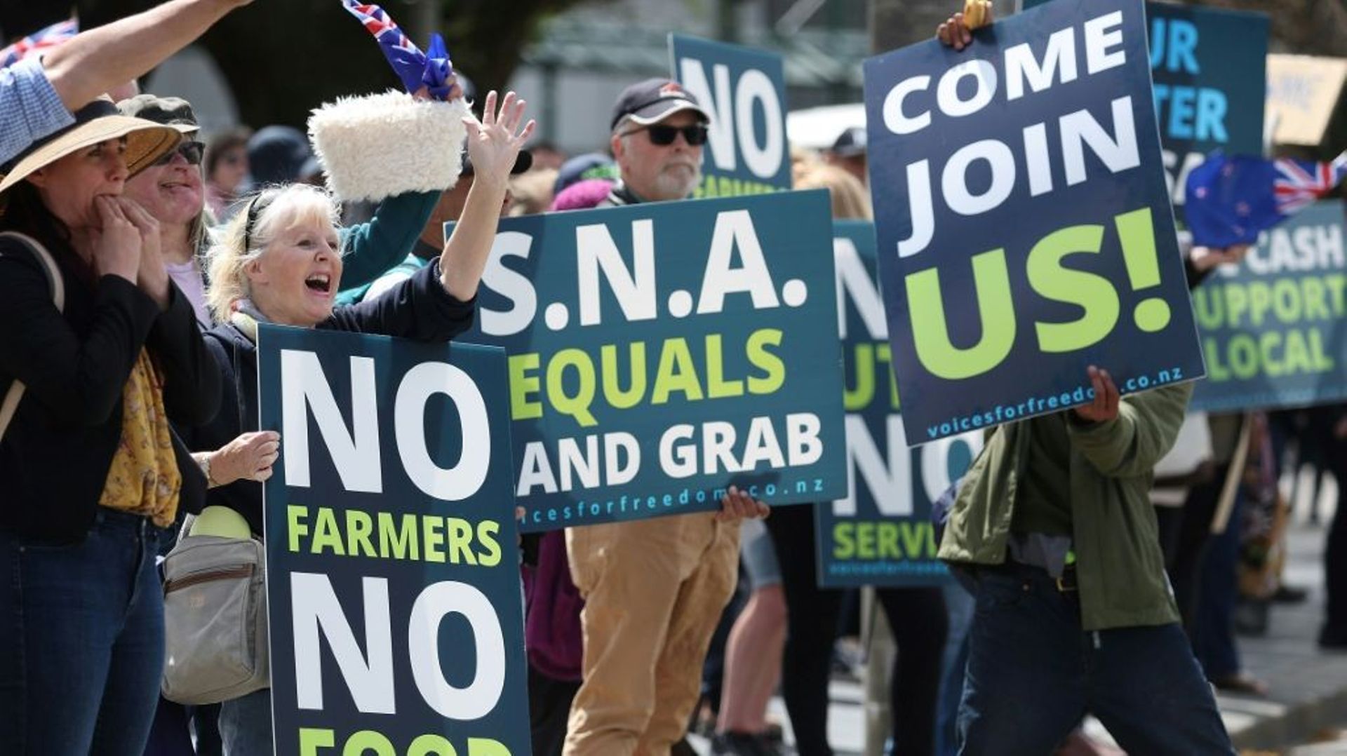 Des manifestants opposés à la taxation des pets du bétail, à Wellington, le 20 octobre 2022