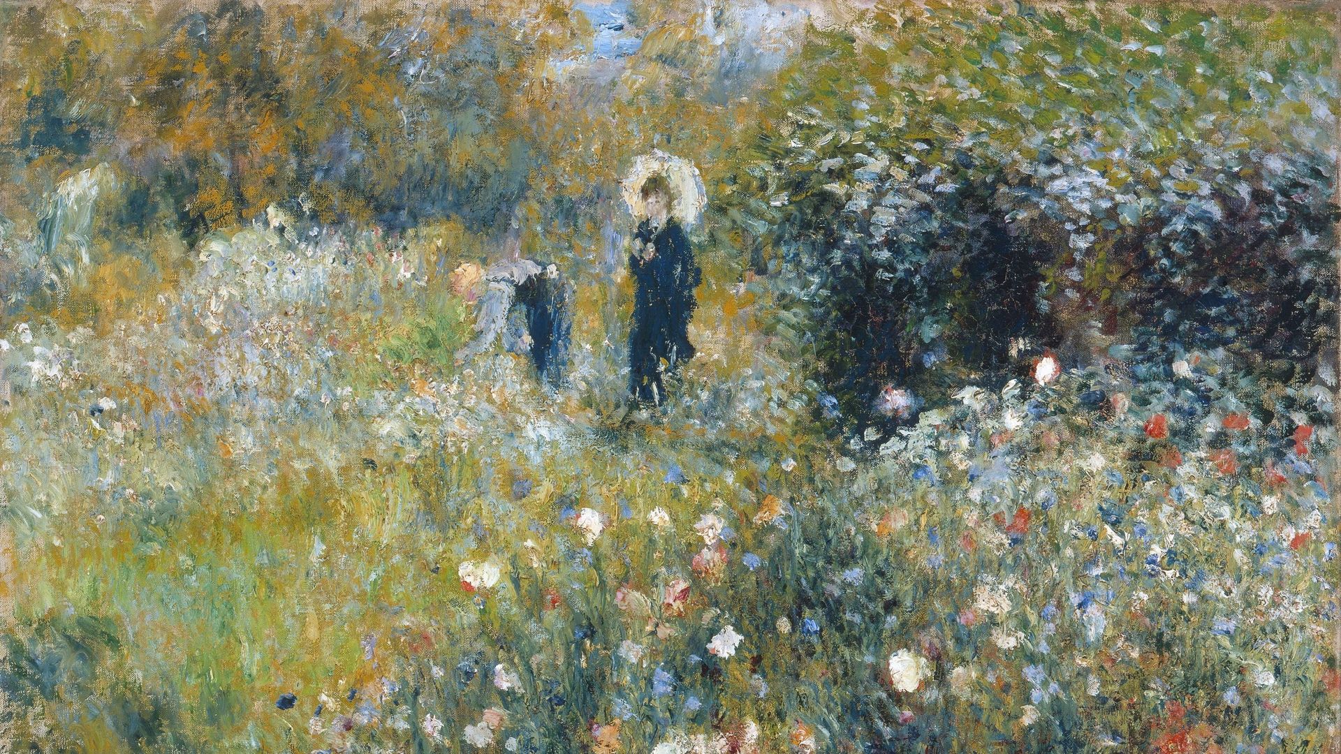 Femme avec une ombrelle dans un jardin, Pierre-Auguste Renoir