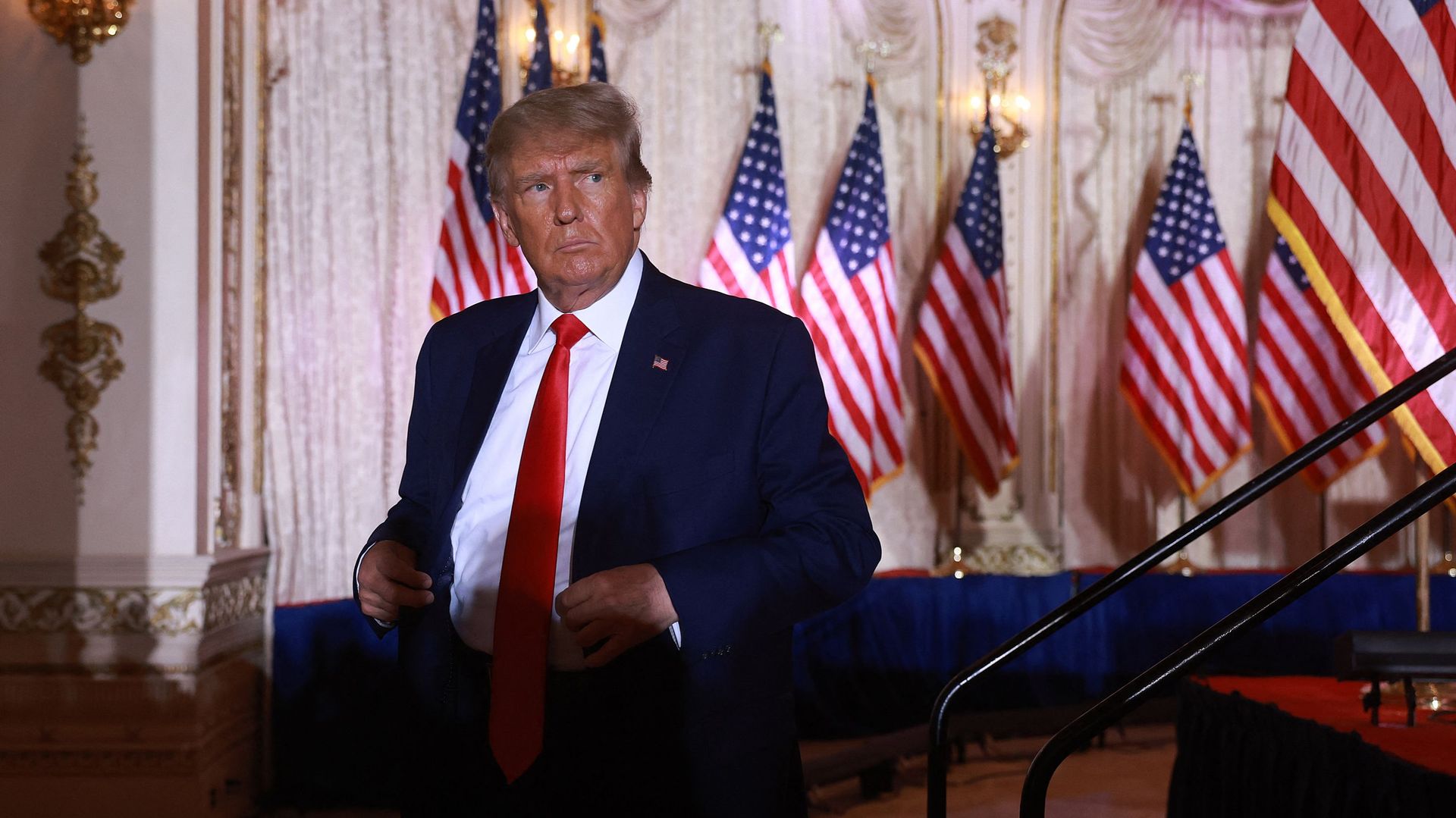 Donald Trump après un discours à Mar-a-Lago.