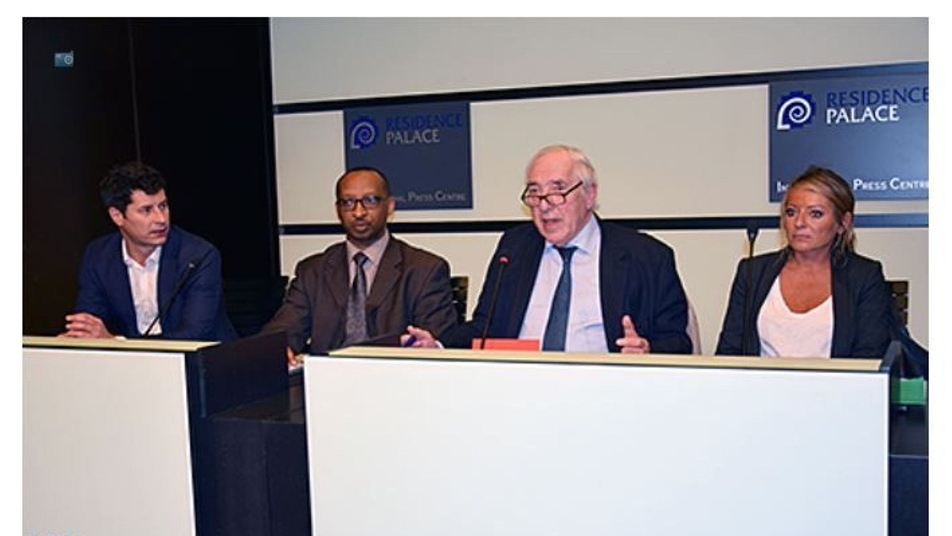 Image de la conférence de presse des avocats belges, lors d’une conférence à Bruxelles, en 2017. Extrait du site Maroc Diplomatique.