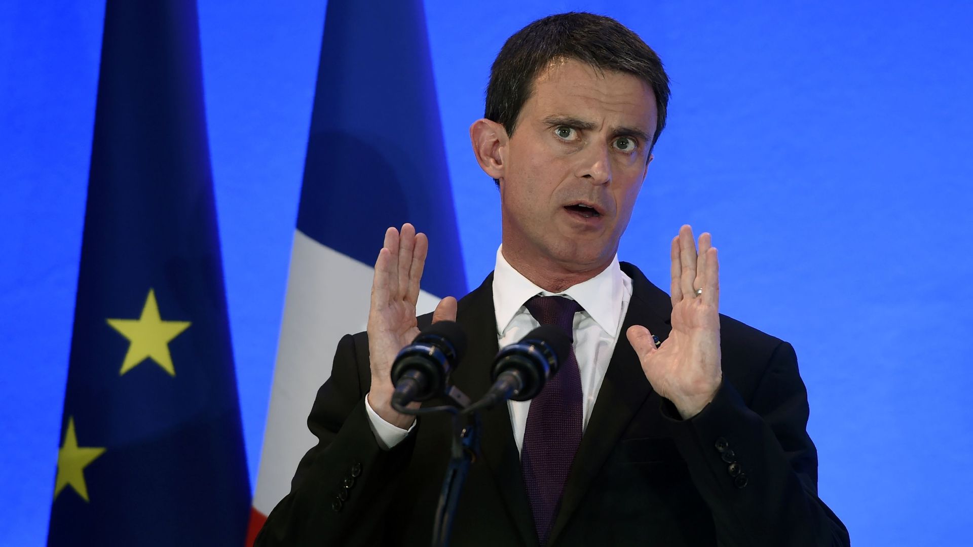 Manuel Valls le 20 mai 2016 à Privas (Ardèche).