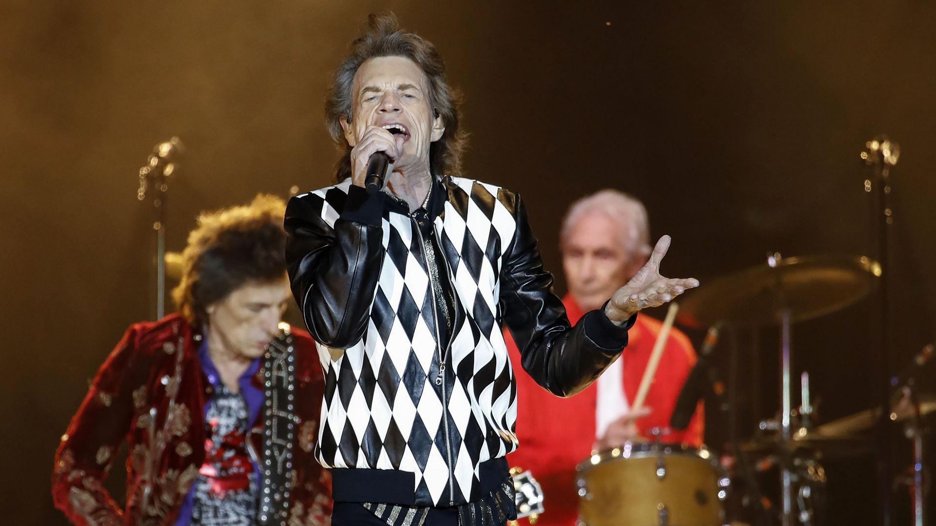 Mick Jagger et les Rolling Stones en concert à Chicago