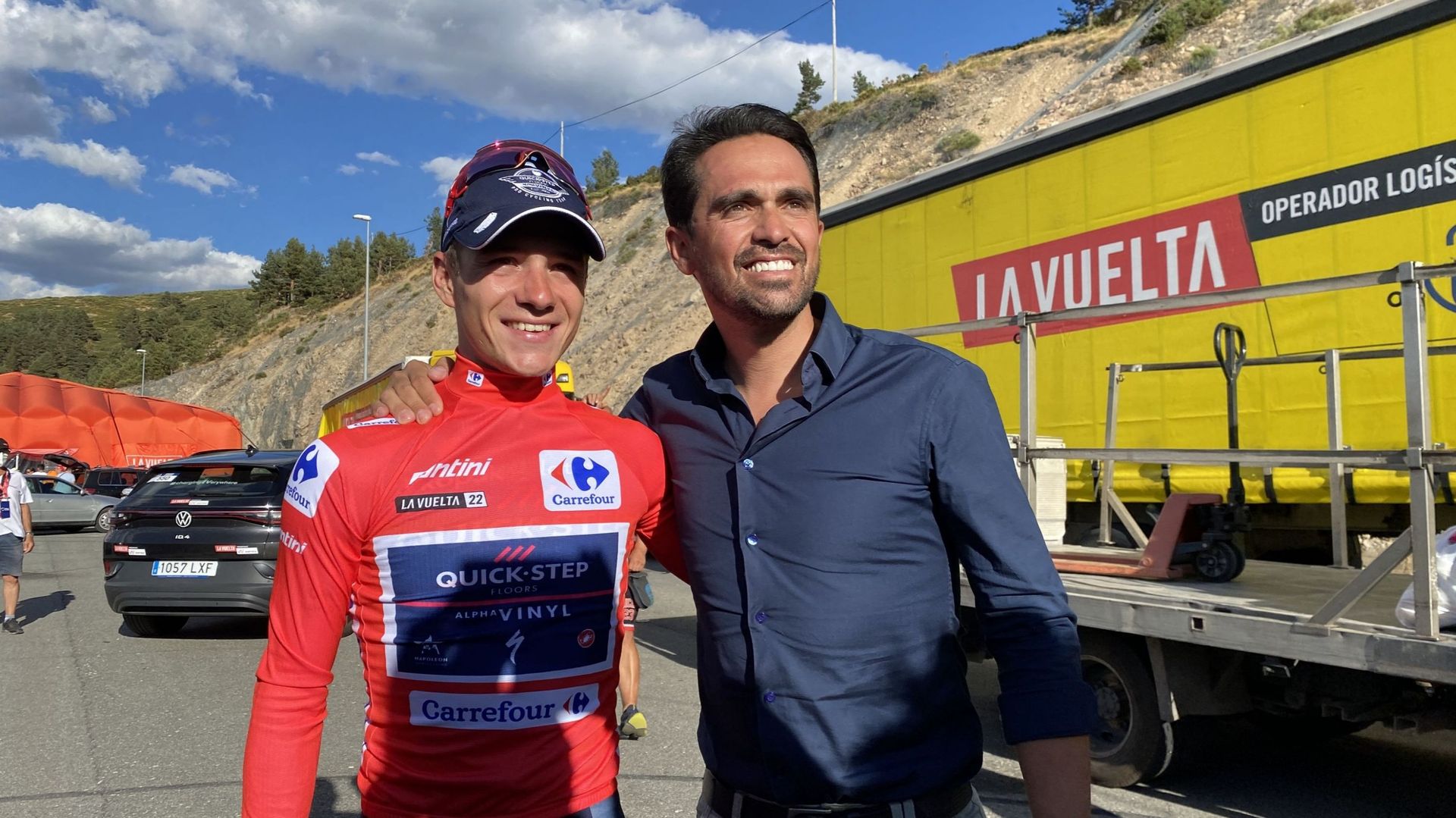 Remco Evenepoel et Alberto Contador