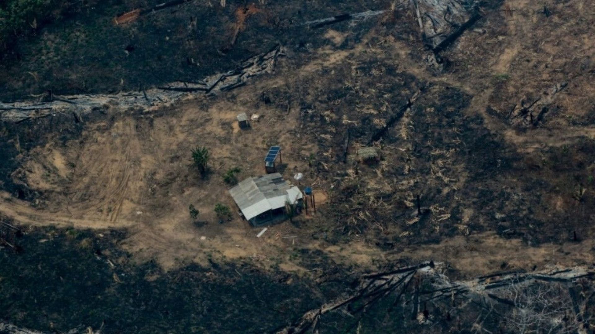 Vue aérienne d'une zone d'Amazonie dans la région de Boca do Acre le 24 avril 2020 qui subit les ravages de la déforestation.