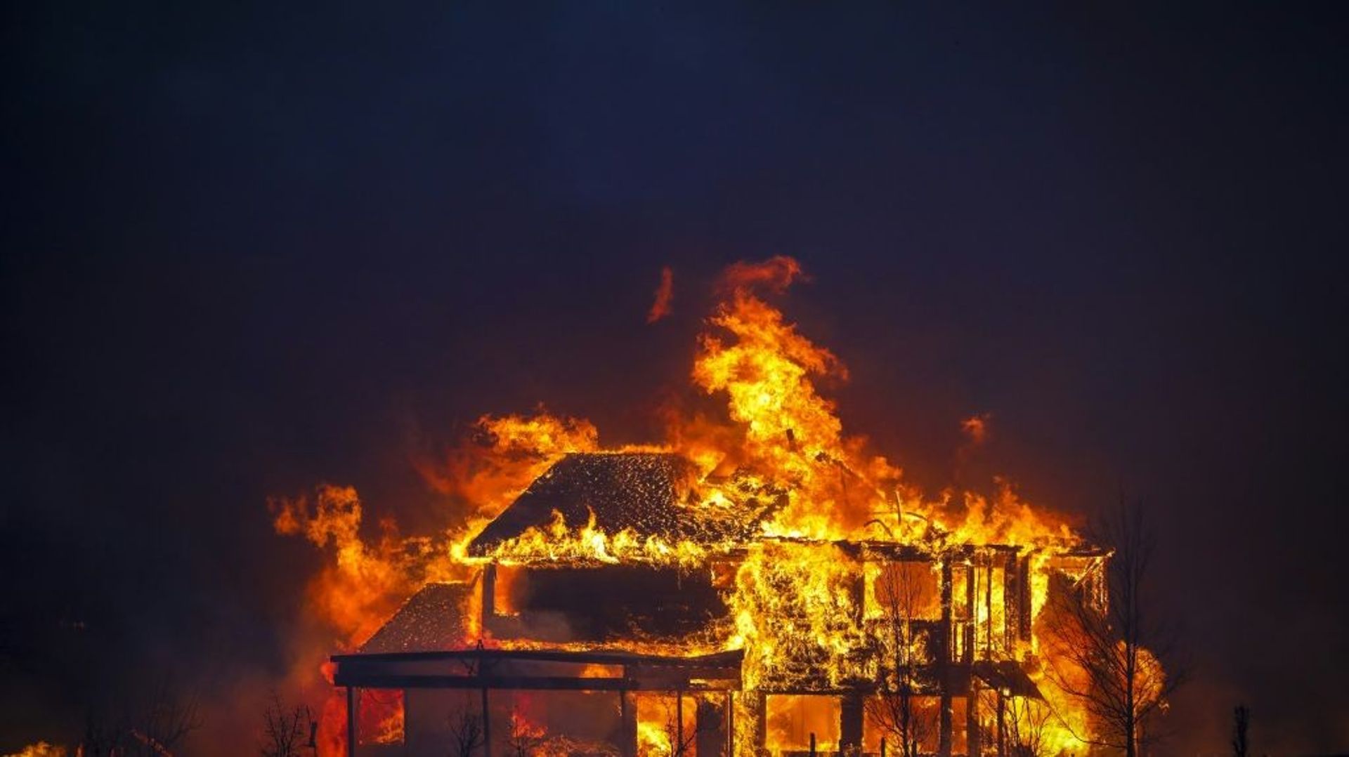 Une maison détruite par les flammes à Louisville, dans le Colorado, le 30 décembre 2021