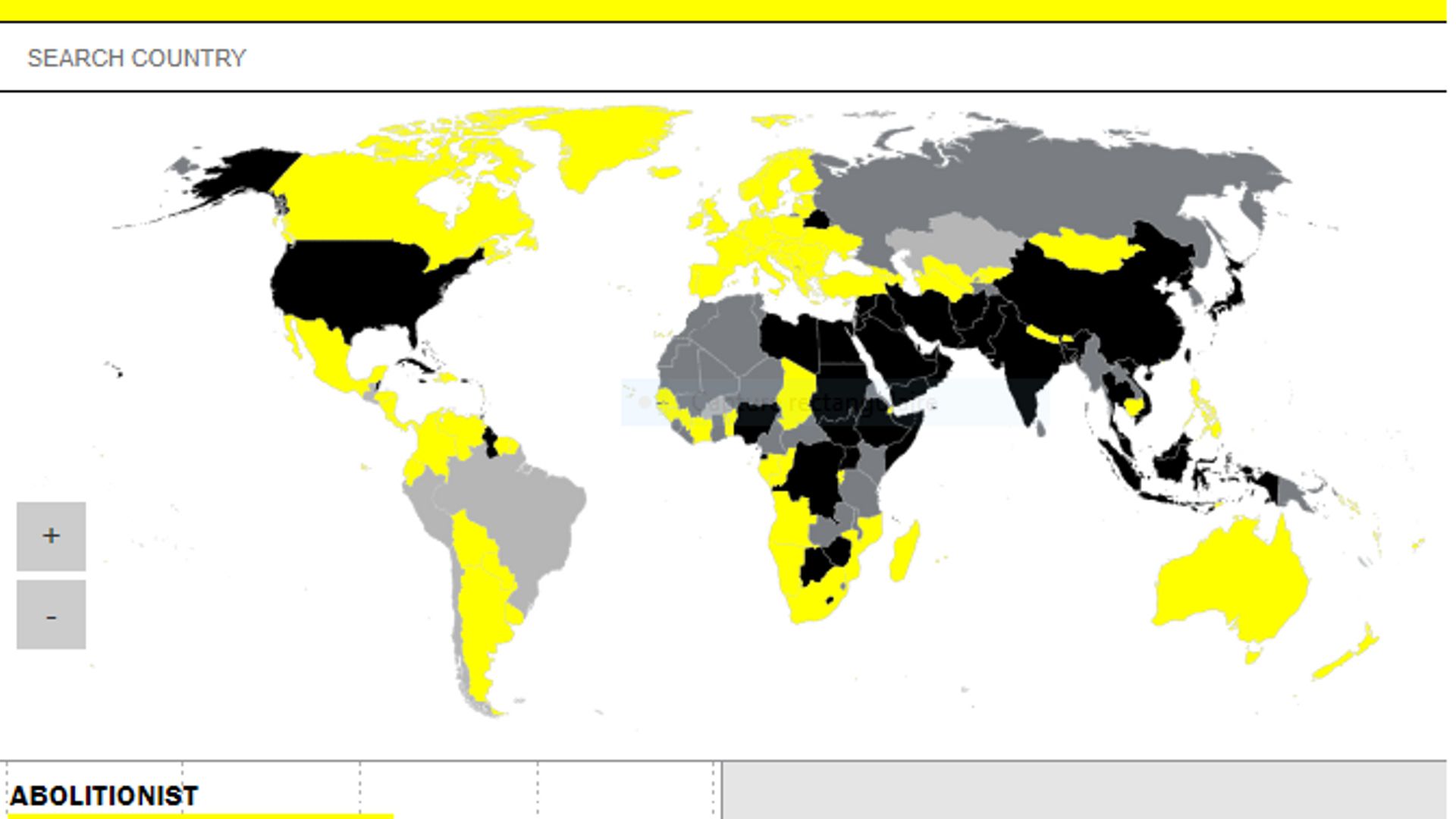 Carte sur le statut de la peine de mort dans chaque pays