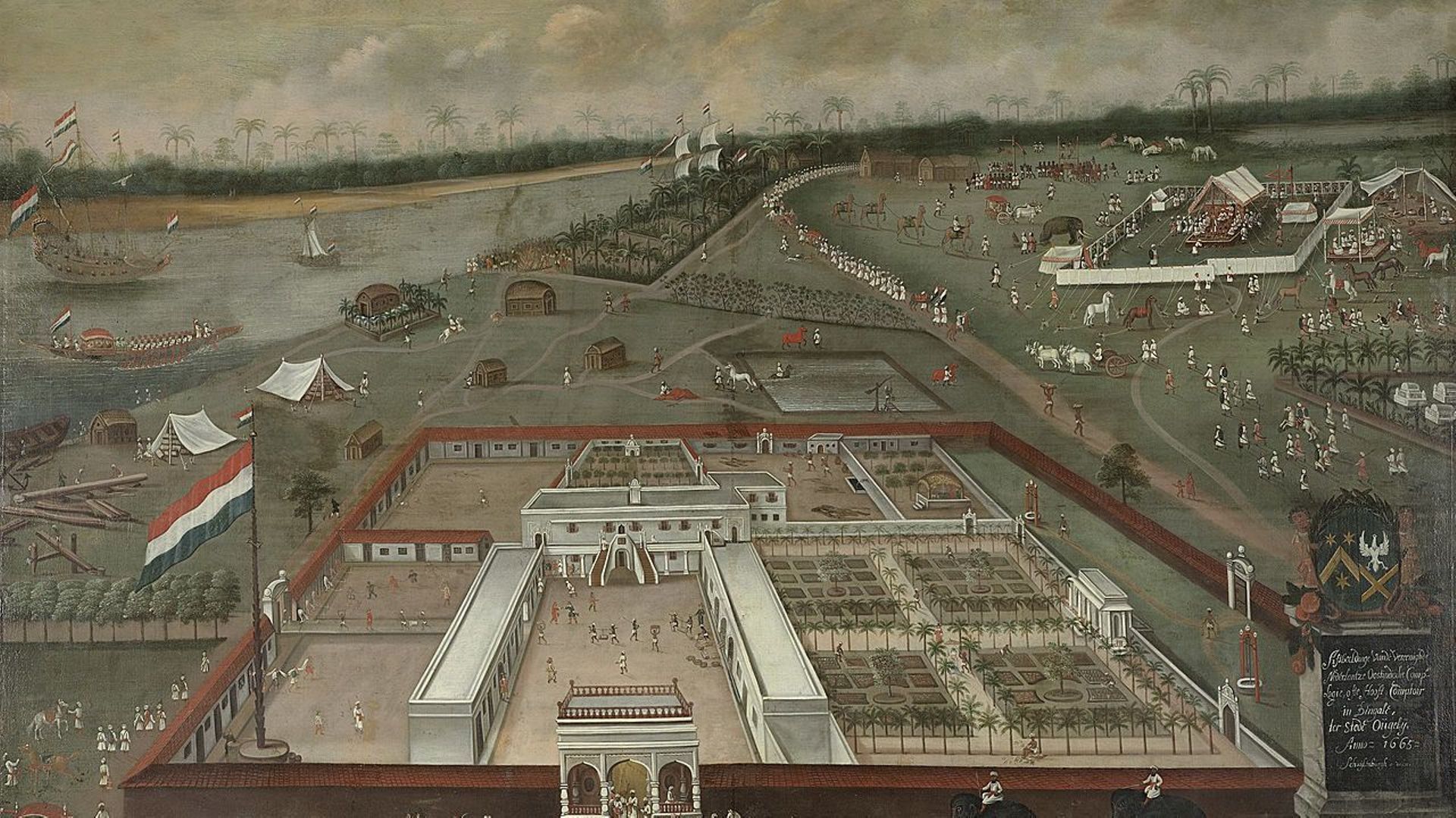 Comptoir à Hooghly, Bengale (1665), Hendrik van Schuylenburgh Rijksmuseum, Amsterdam