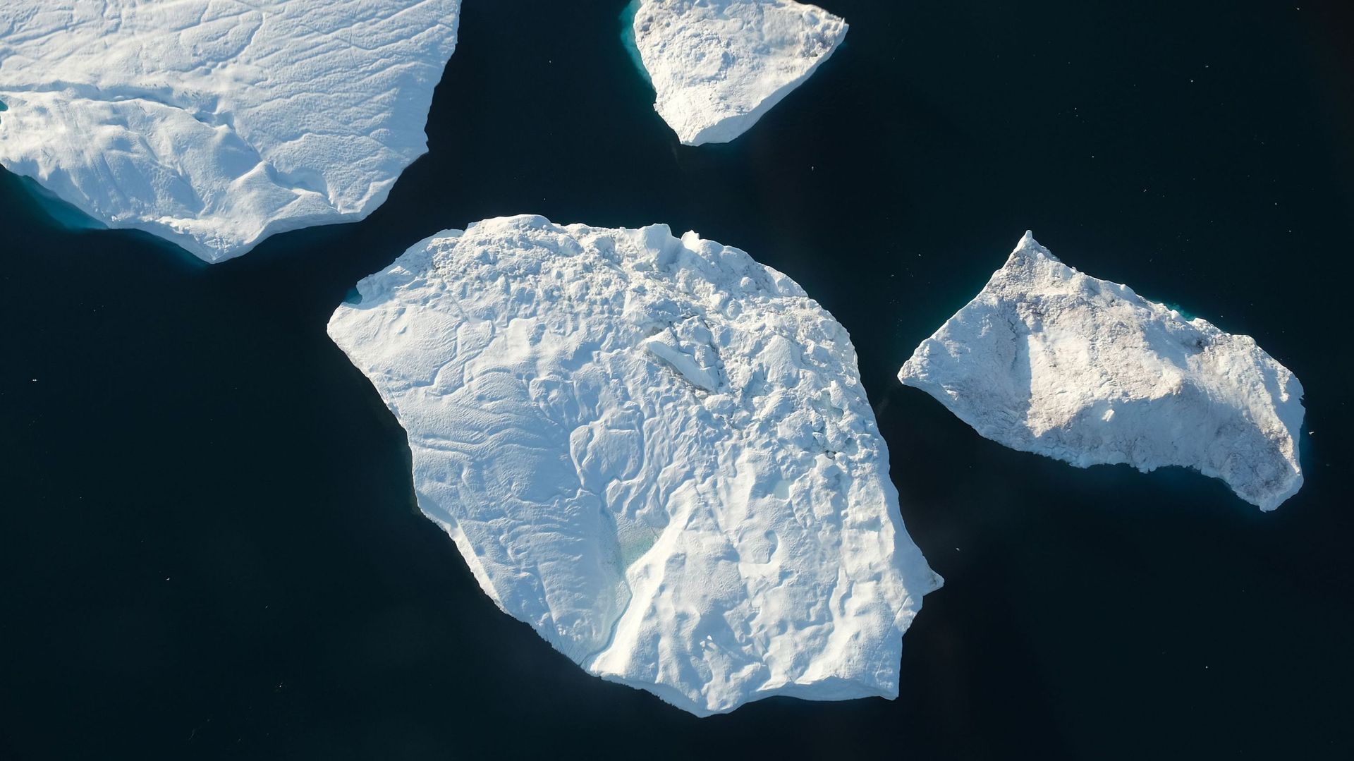 Icebergs dans l'ouest du Groenland, en août 2020