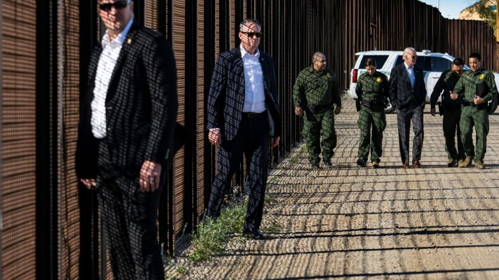Joe Biden visite la frontière americano-mexicaine, à El Paso (Texas), le 8 janvier 2023