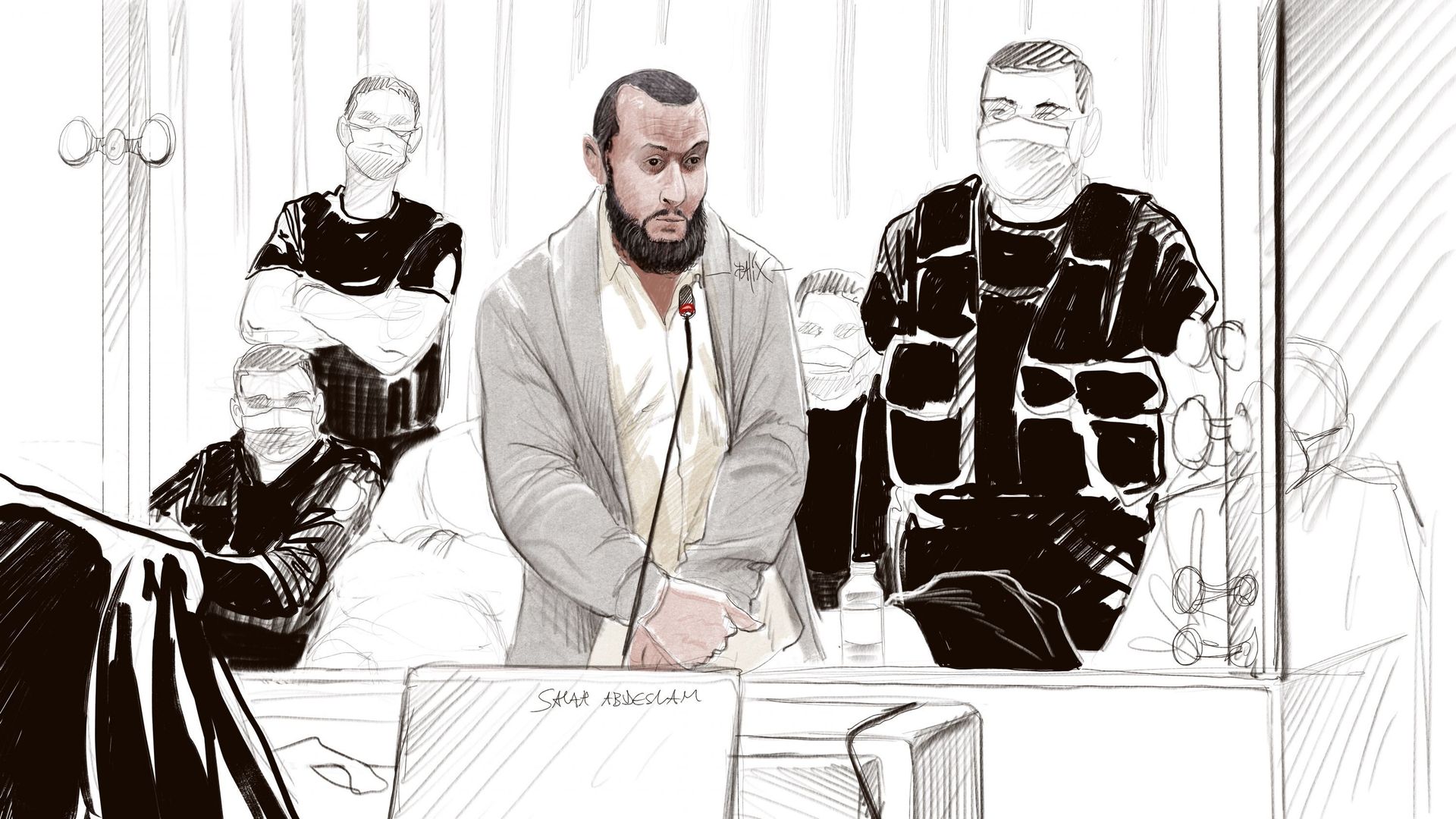 Salah Abdeslam au procès des attentats du 13 novembre devant la cour d’assises de Paris