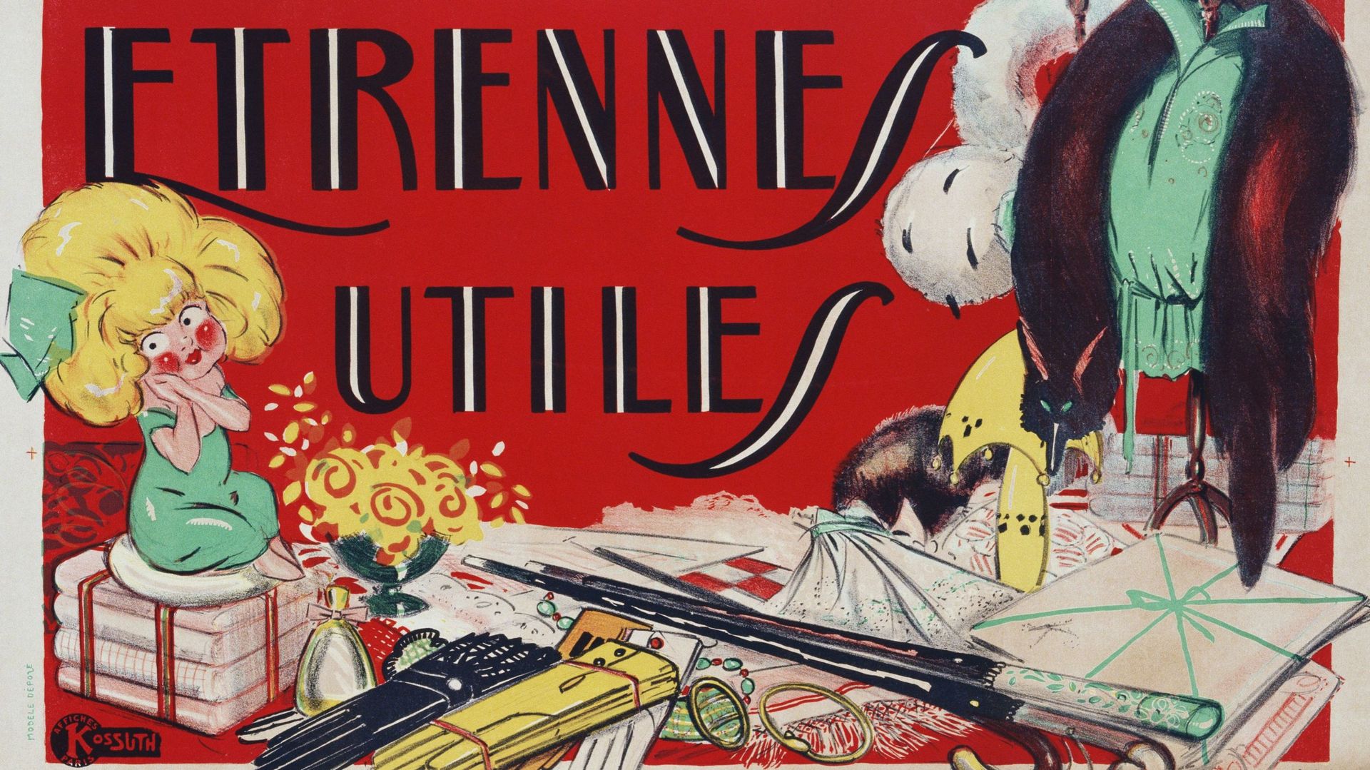 French Fashion Poster for Etrennes Utiles by Marcel Bloch