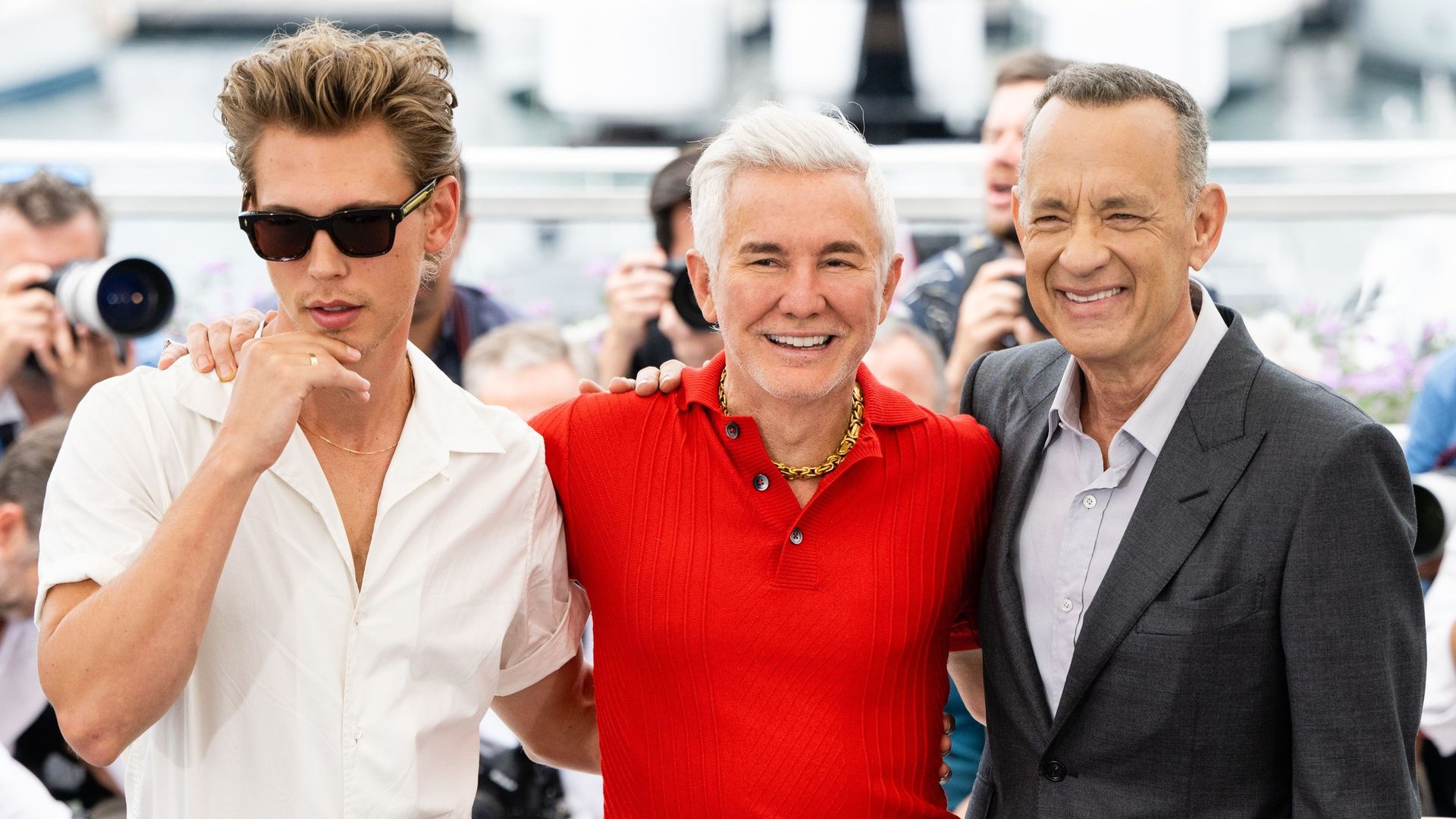 Austin Butler, Baz Luhrmann et Tom Hanks au festival de Cannes