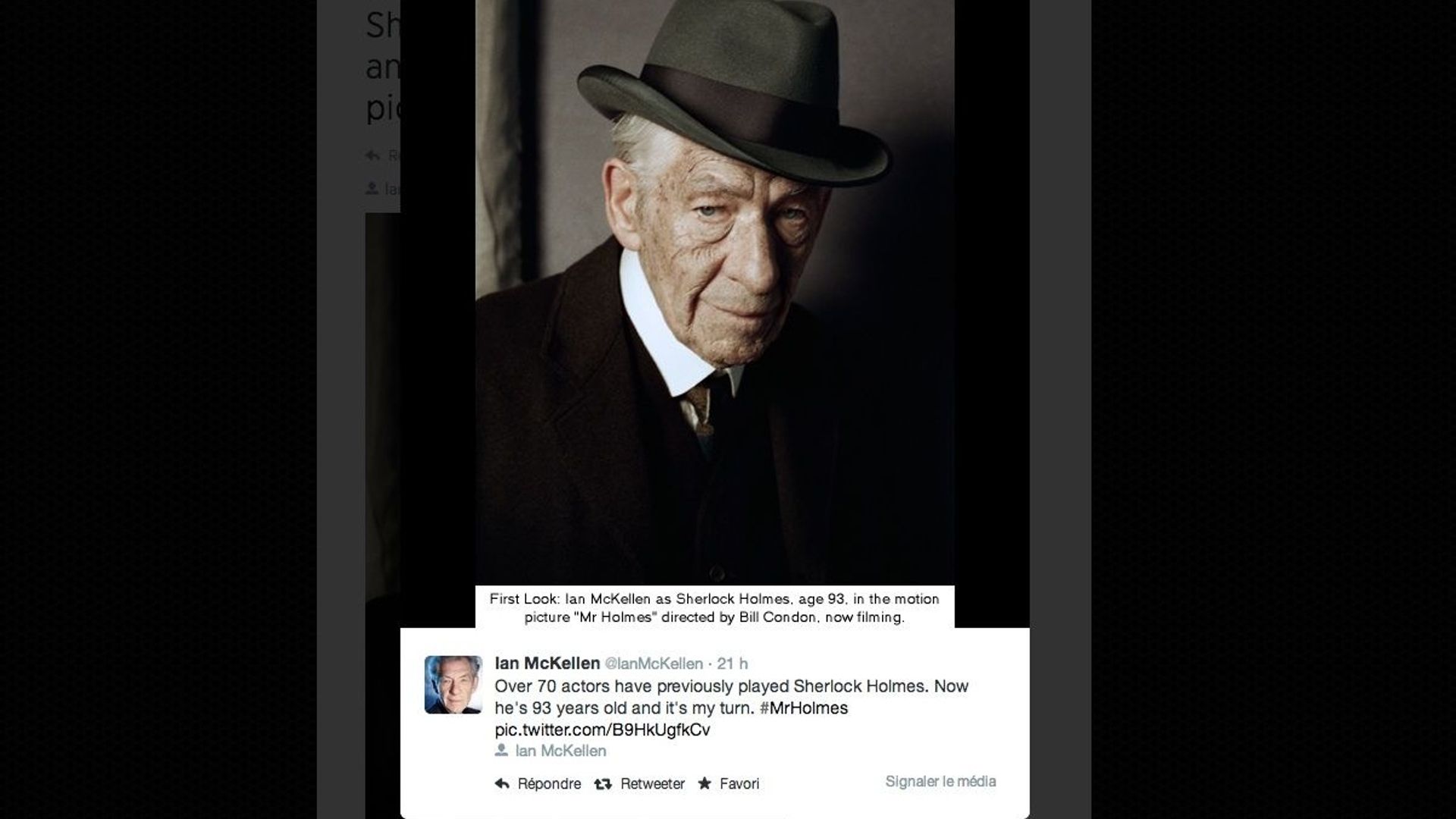 Ian McKellen, un Sherlock Holmes vieillissant