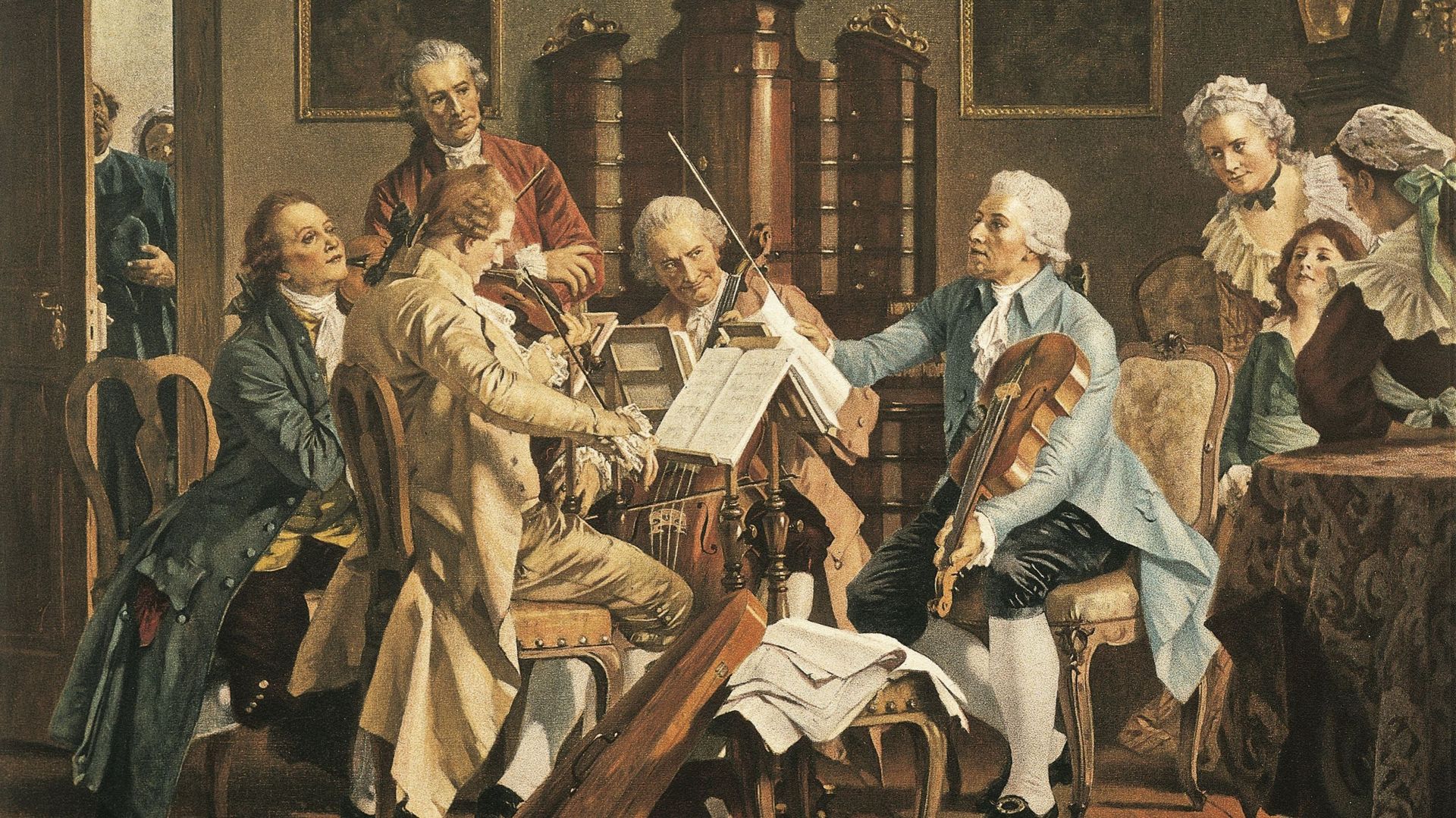 Austria, Vienna, Franz Joseph Haydn conducting a string quartet