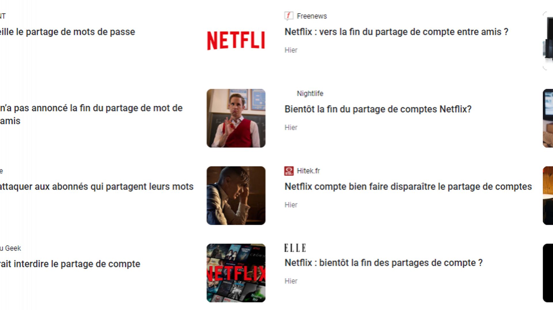 Netflix partage de compte