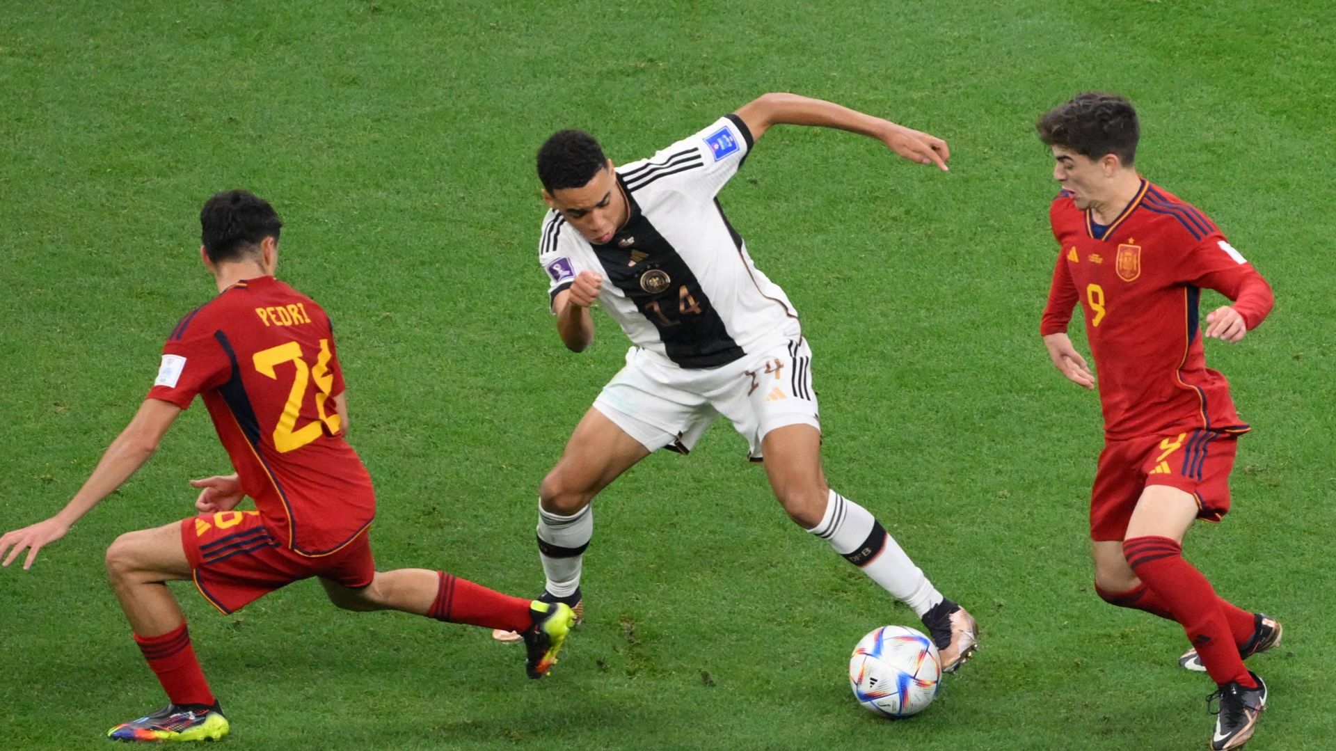 Jamal Musiala a été l’une des lueurs d’espoir ce dimanche pour l’Allemagne lors de son match face à l’Espagne.