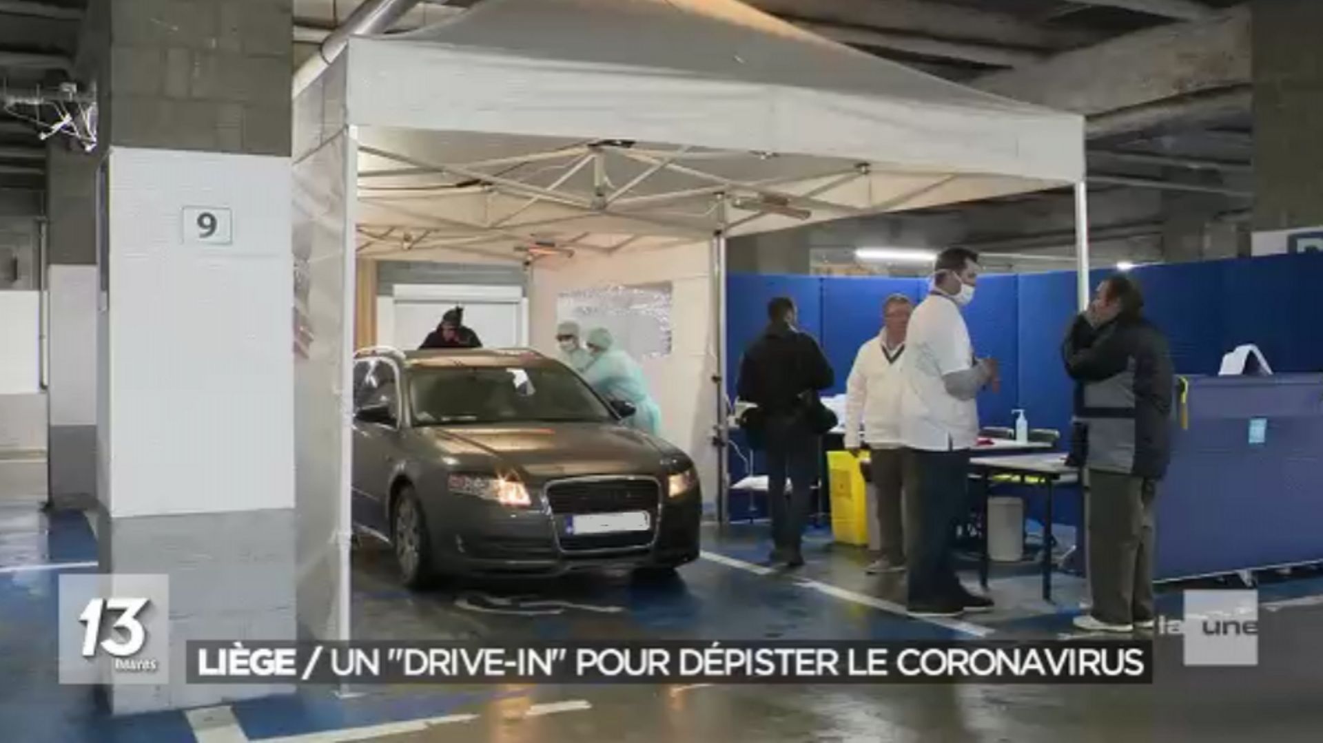 Dépistage du coronavirus: des dizaines de voitures font la file au "labo drive" du CHR de la Citadelle de Liège
